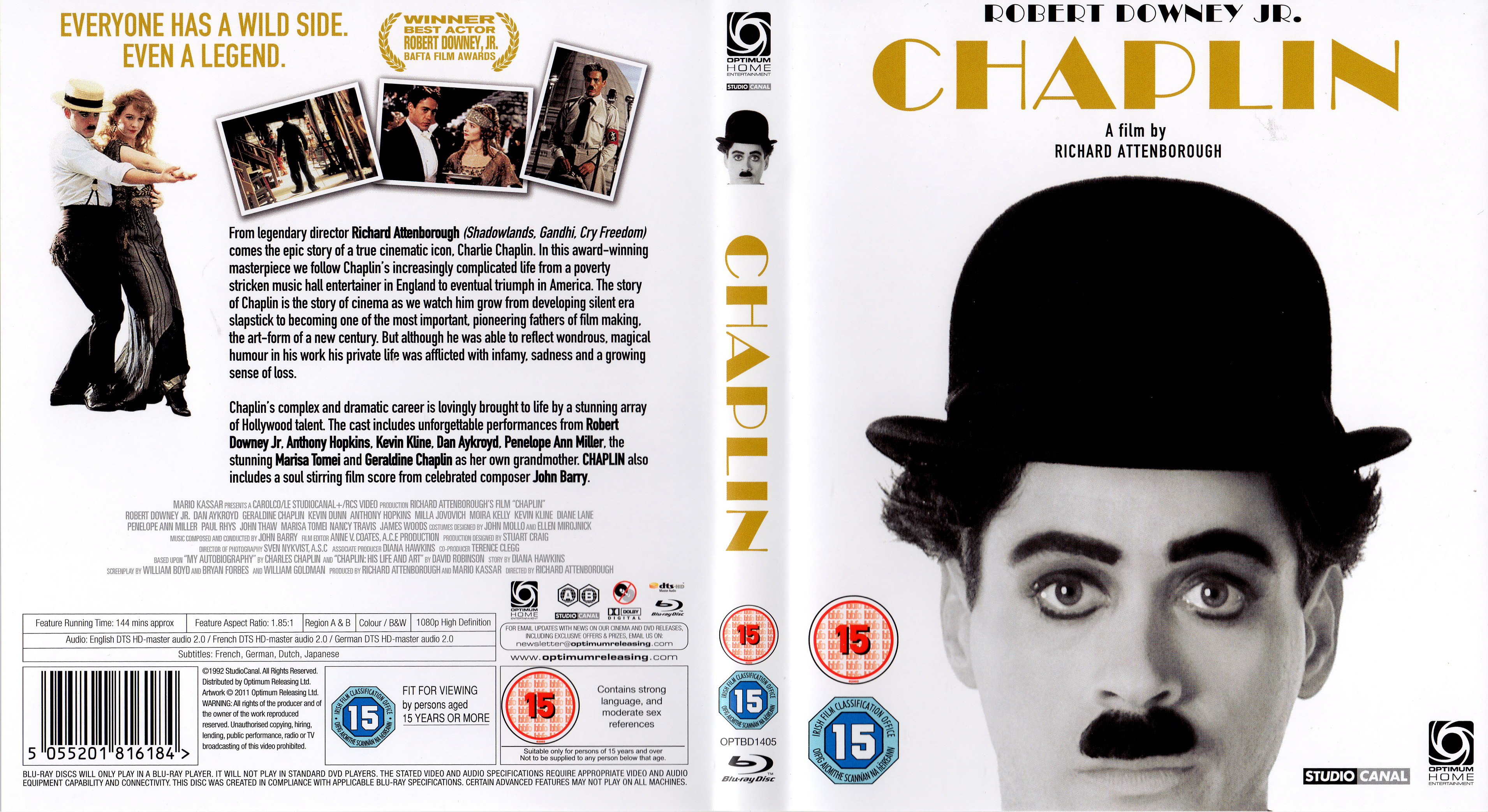 Jaquette DVD Chaplin Zone 1 (BLU-RAY)