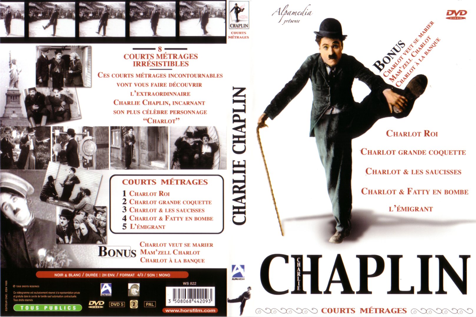 Jaquette DVD Chaplin (courts-mtrages)