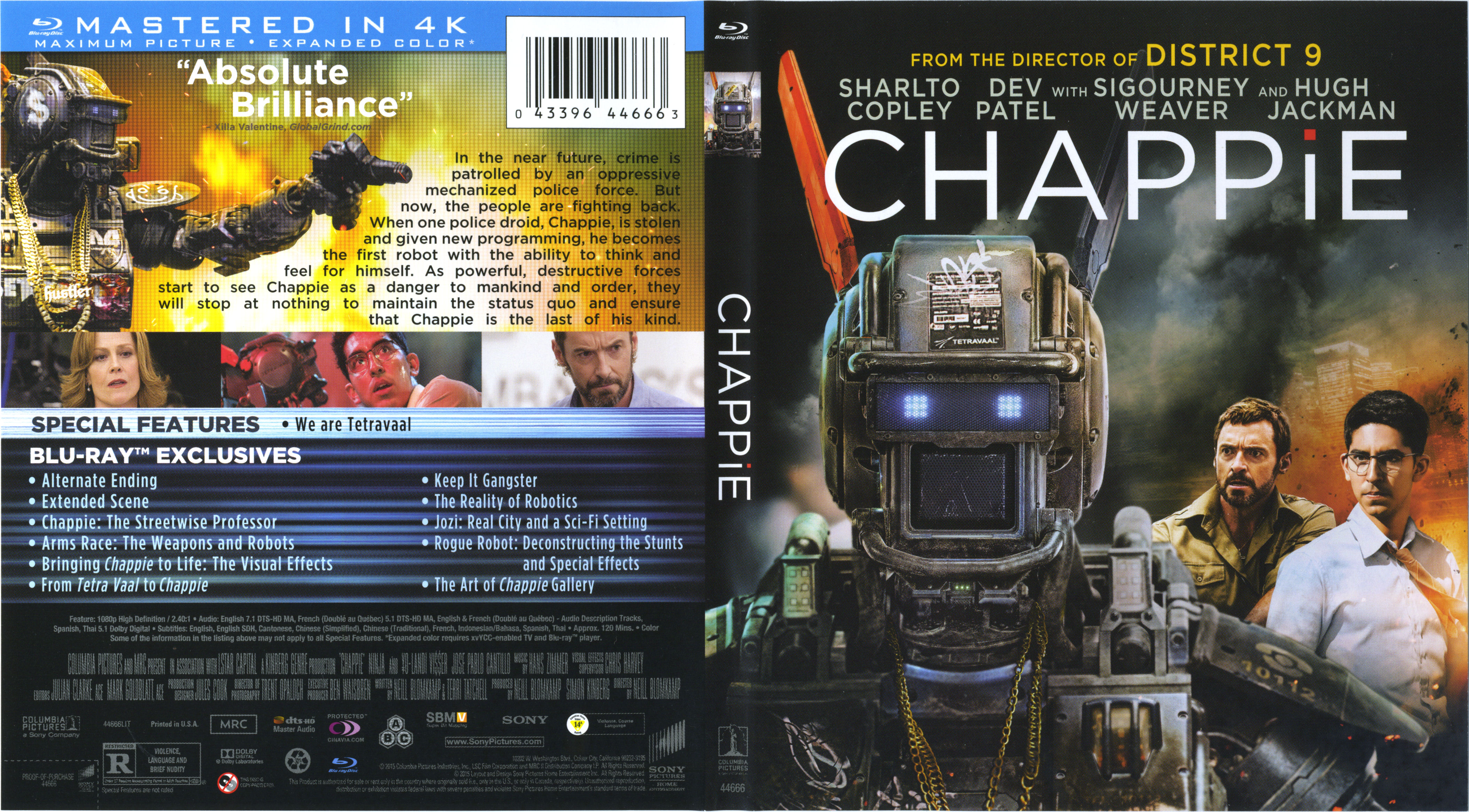 Jaquette DVD Chappie Zone 1 (BLU-RAY)