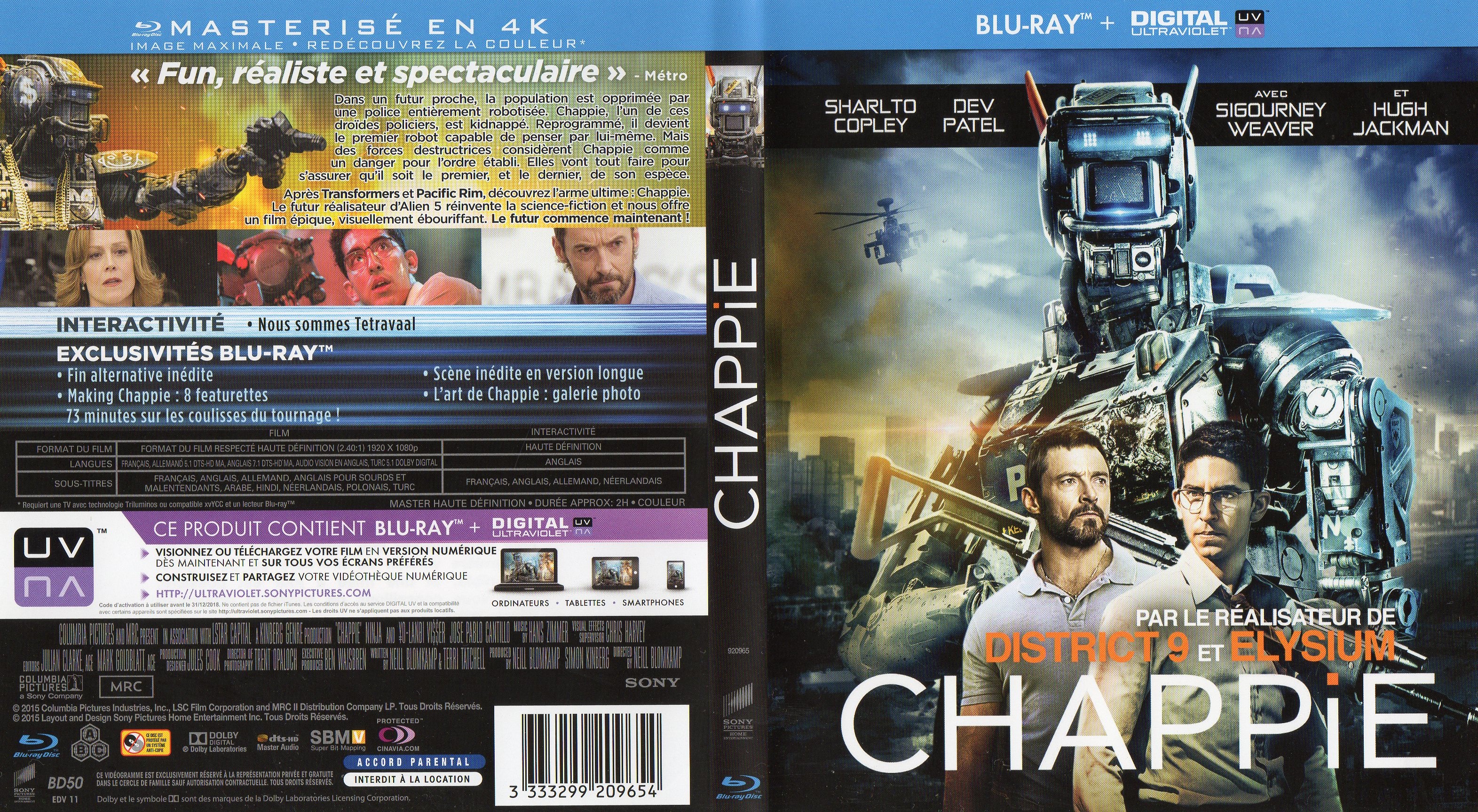 Jaquette DVD Chappie (BLU-RAY)