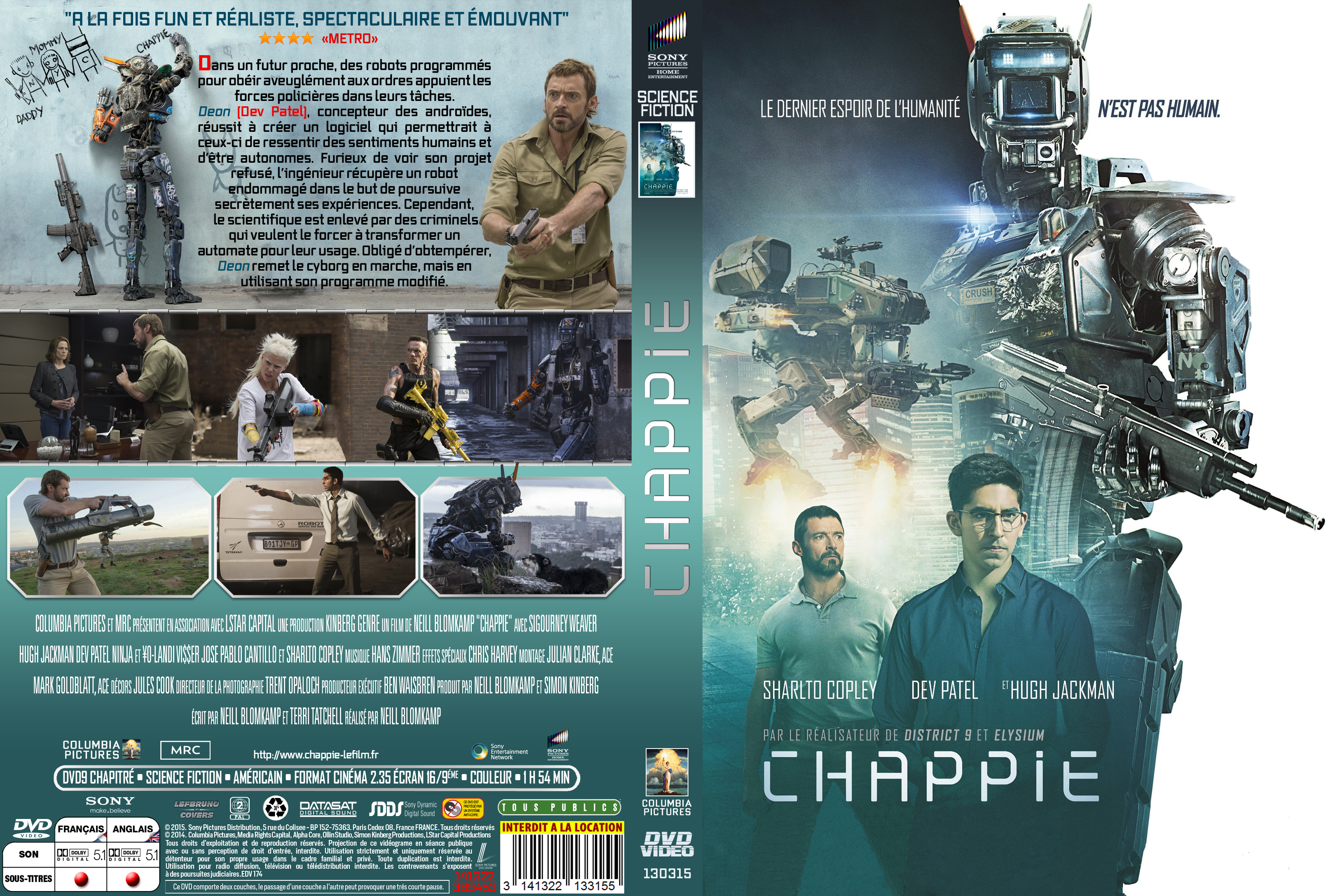 Jaquette DVD Chappie custom