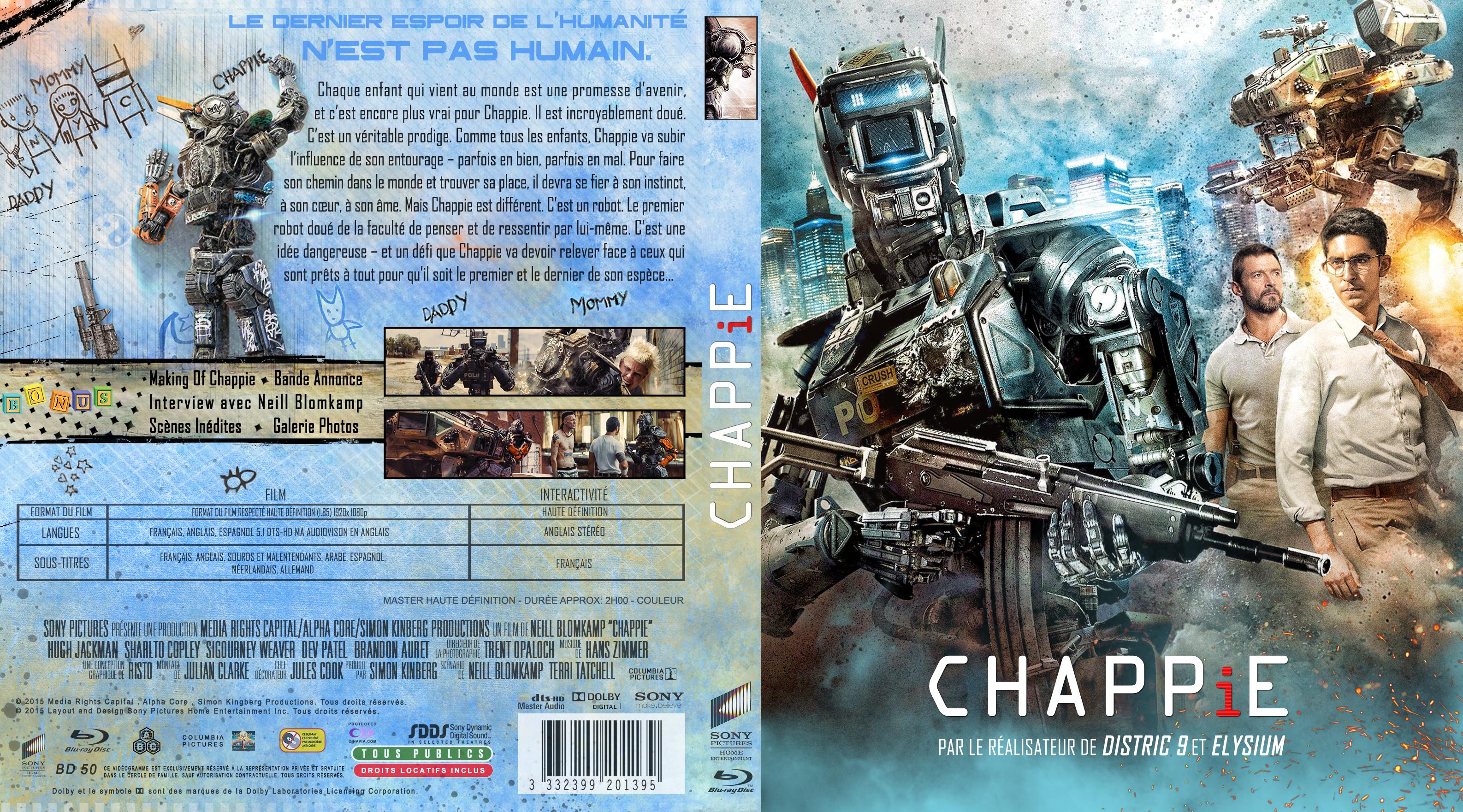 Jaquette DVD Chappie custom (BLU-RAY)