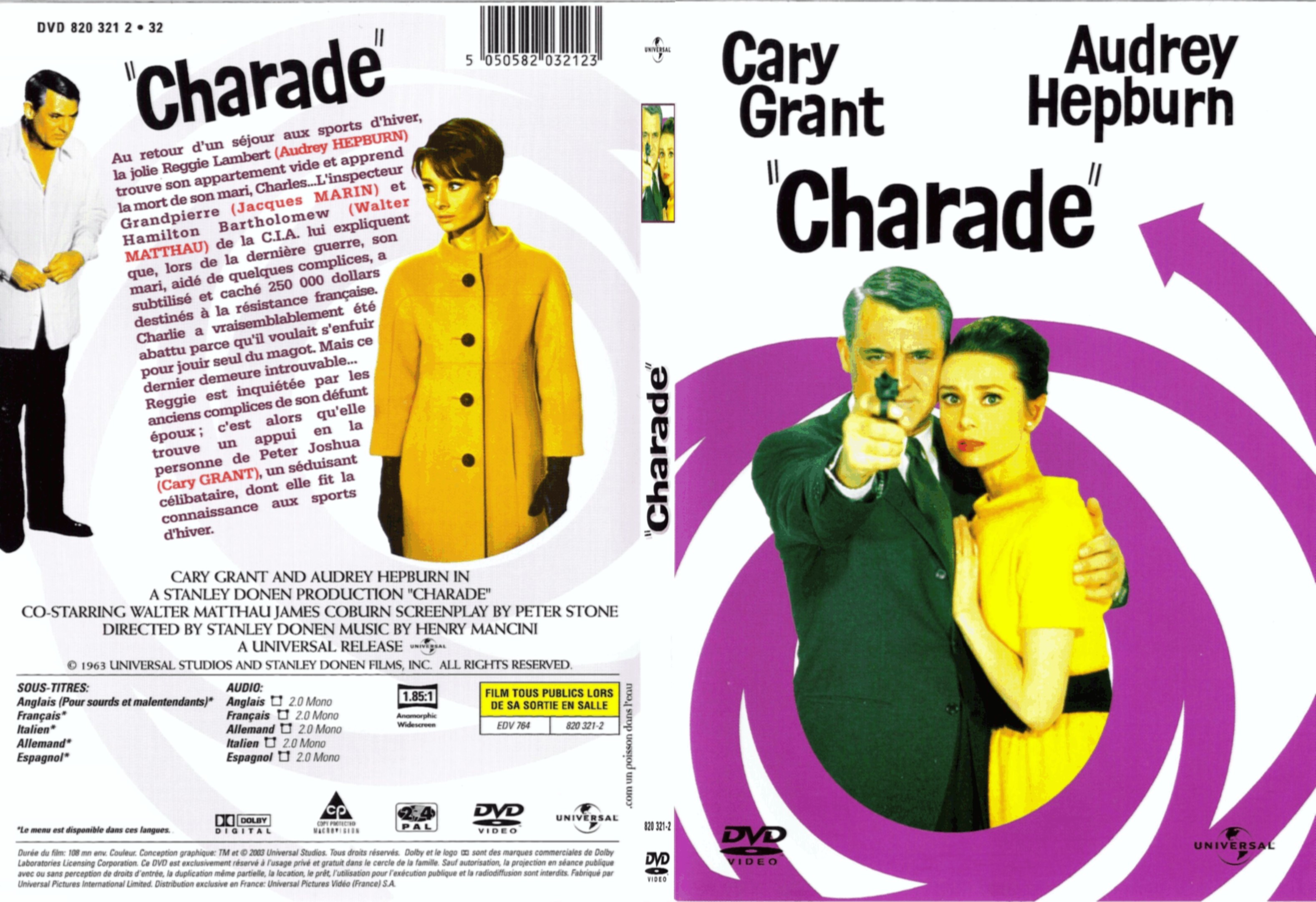 Jaquette DVD Charade - SLIM