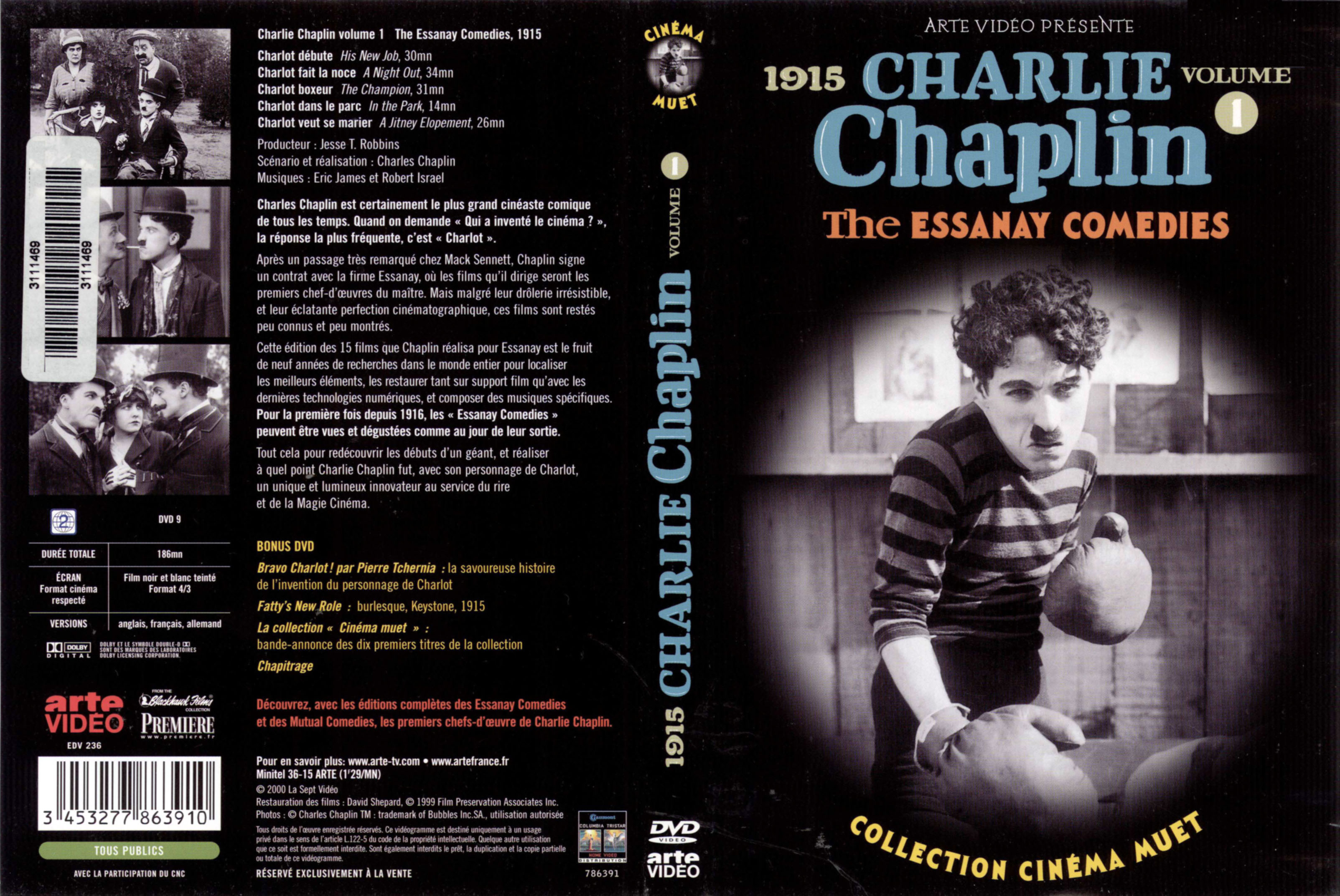 Jaquette DVD Charlie Chaplin The Essanay comedies vol 1