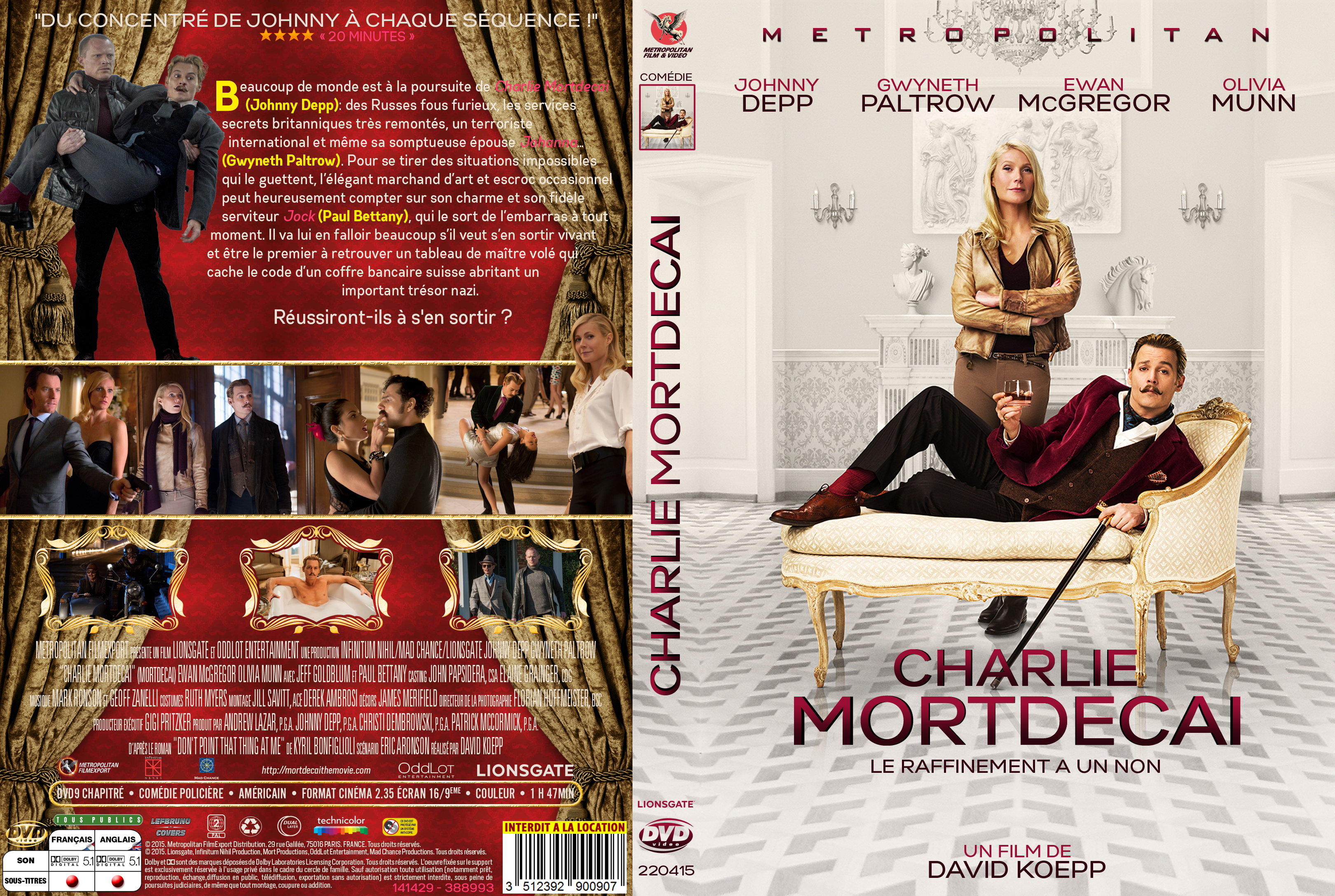 Jaquette DVD Charlie Mortdecai custom v2