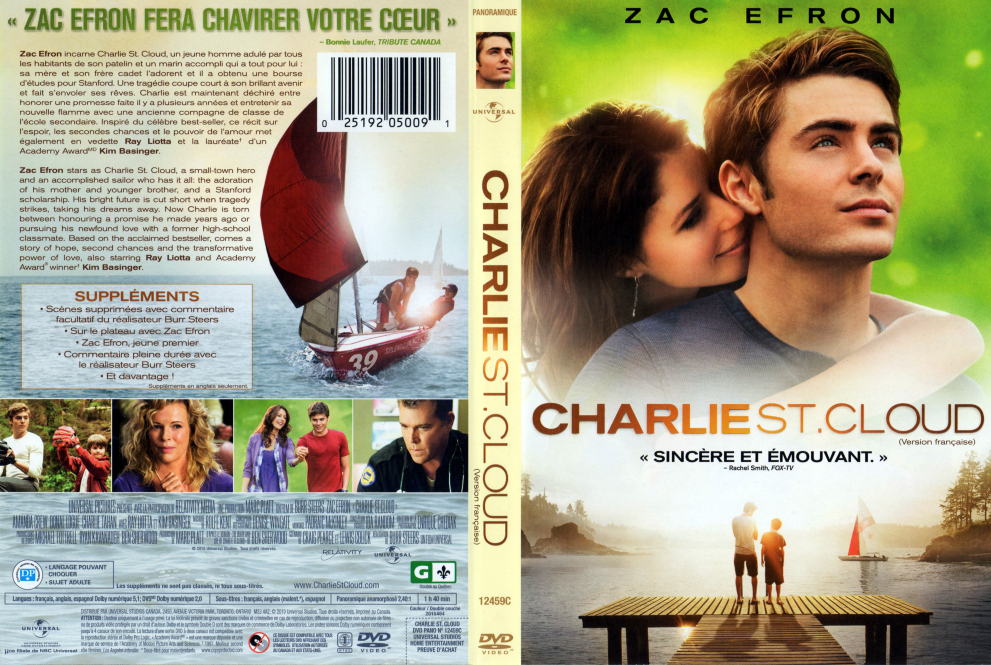 Jaquette DVD Charlie St-Cloud (Canadienne)