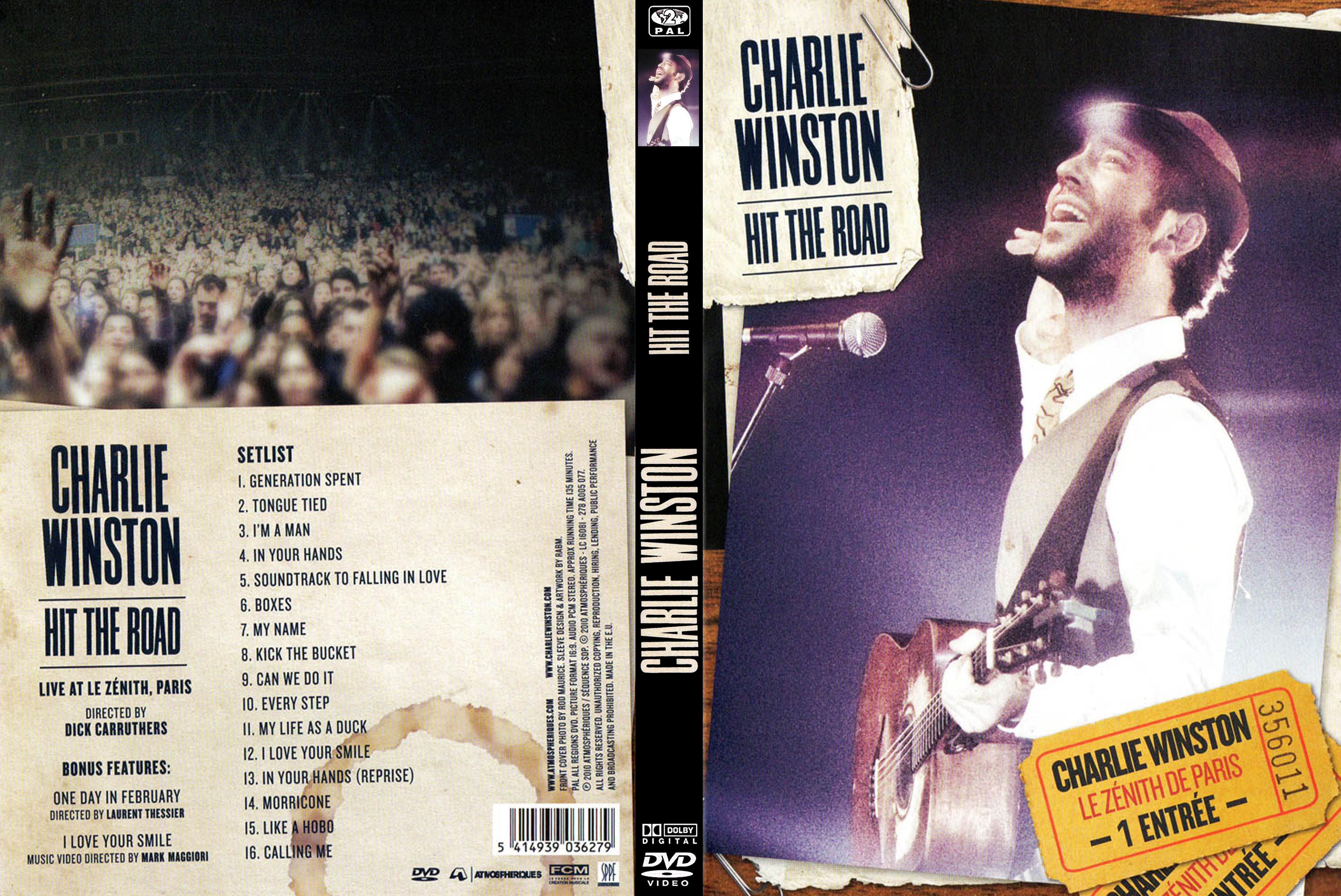 Jaquette DVD Charlie Winston - Hit the road custom