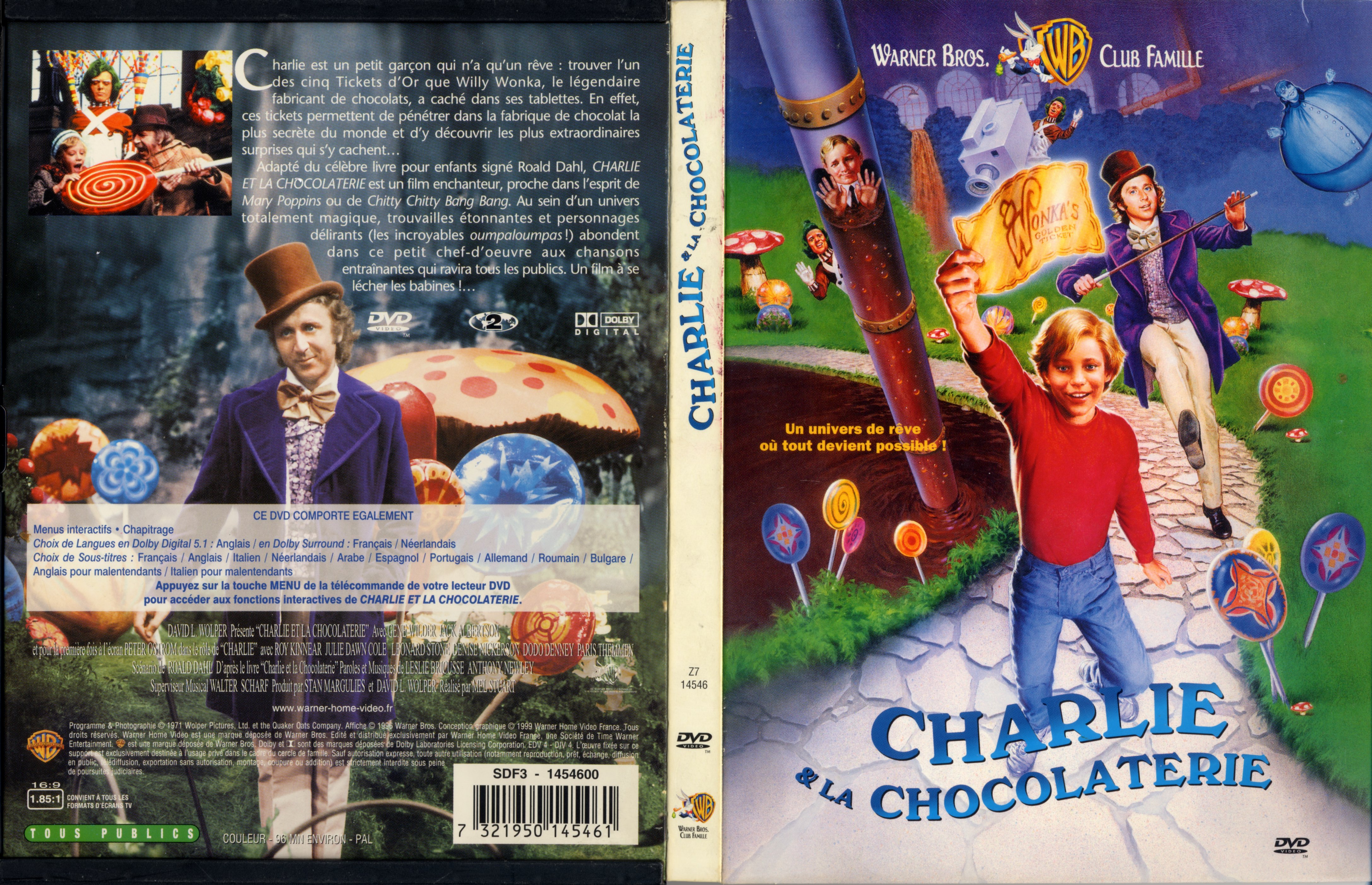 Jaquette DVD Charlie et la chocolaterie (1971)
