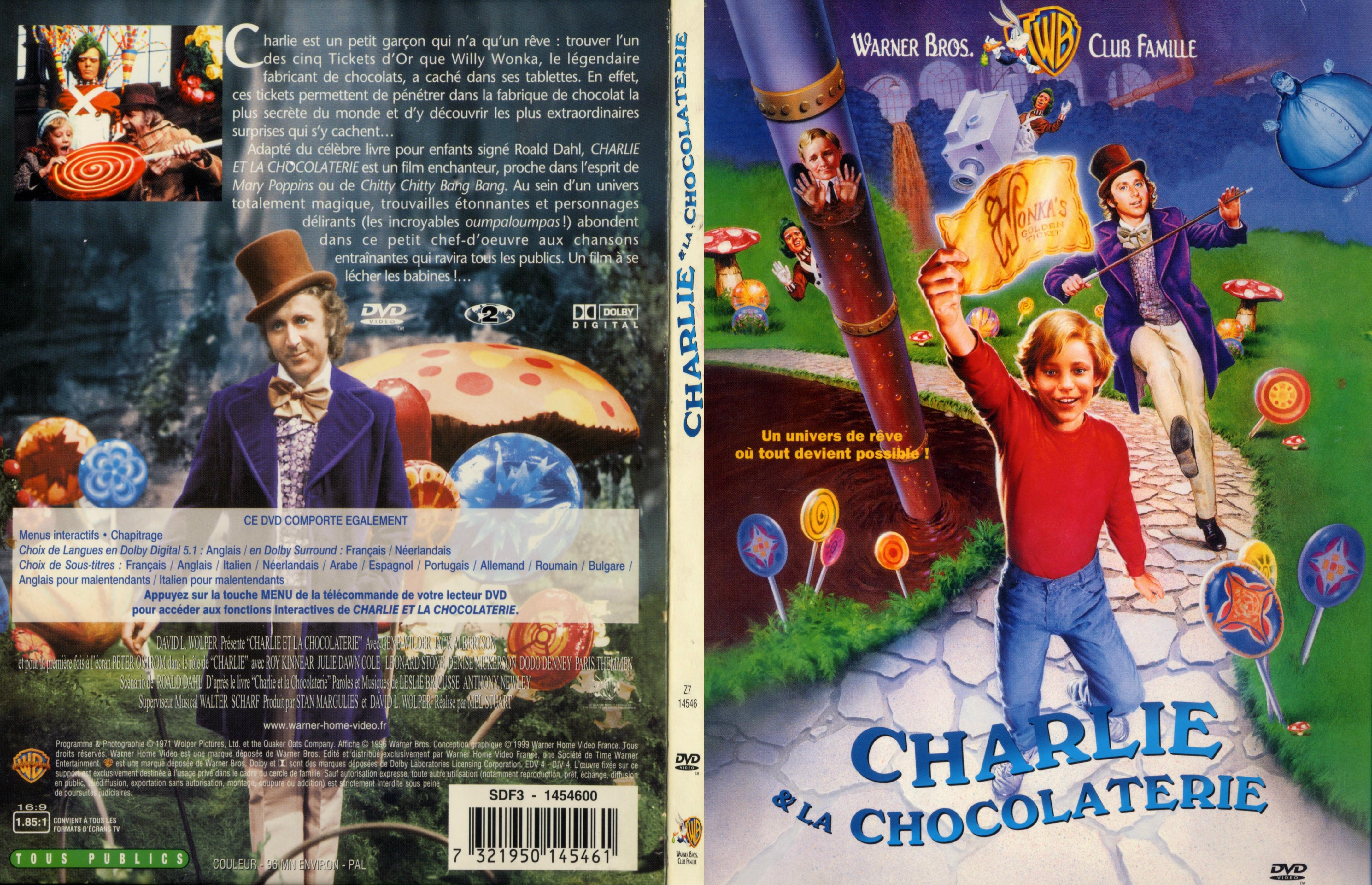 Jaquette DVD Charlie et la chocolaterie (1971) - SLIM