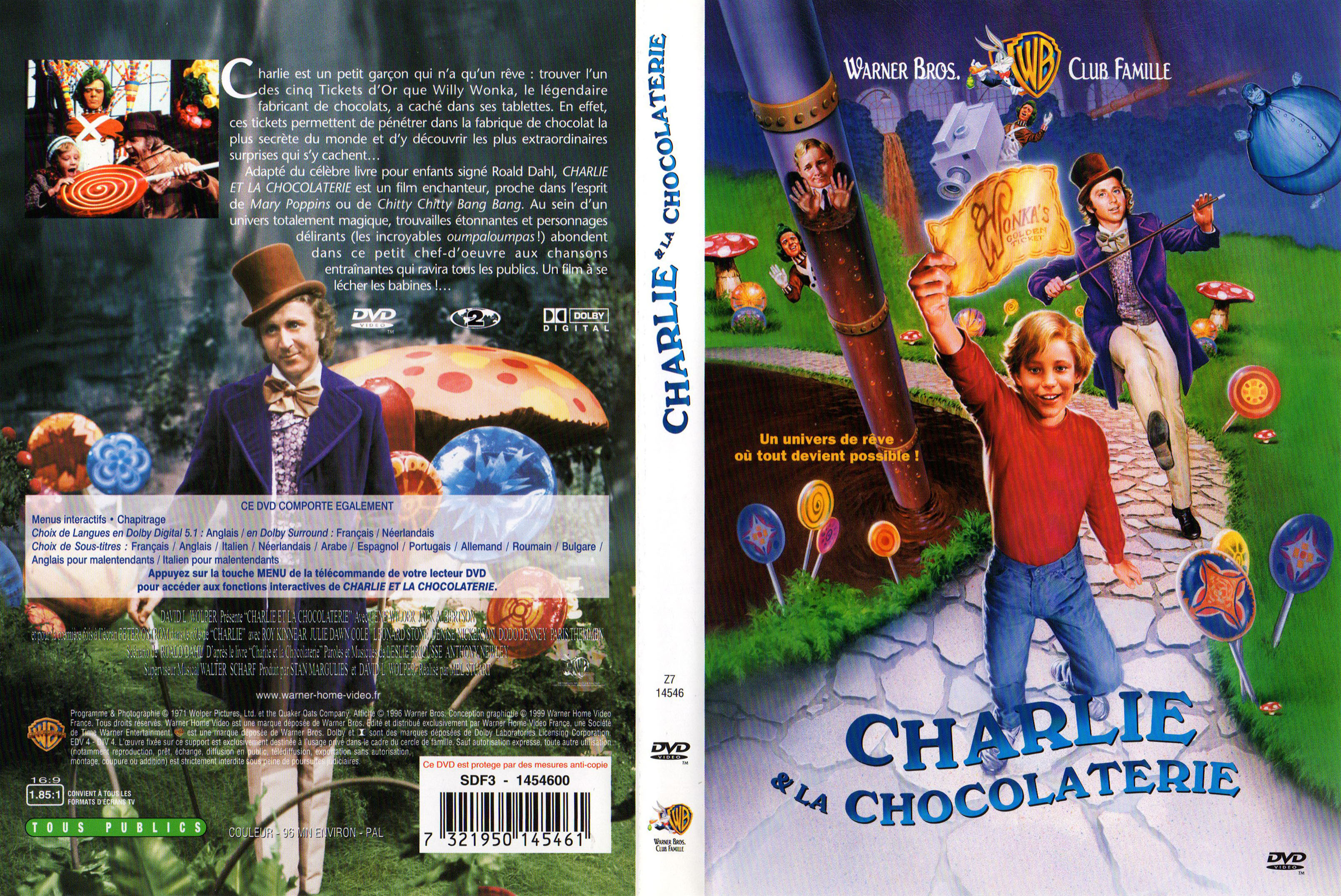 Jaquette DVD Charlie et la chocolaterie (1971) v2