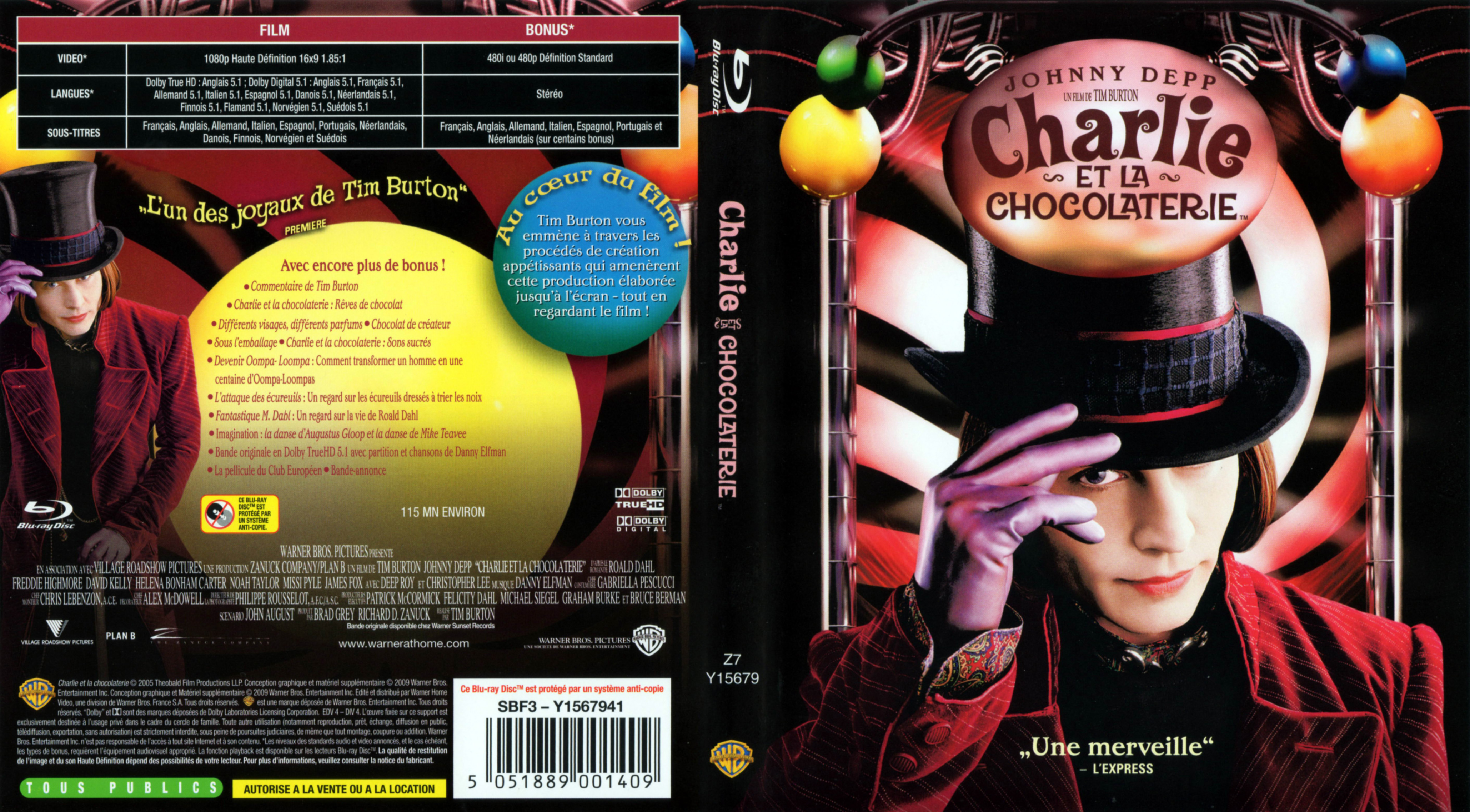 Jaquette DVD Charlie et la chocolaterie (2005) (BLU-RAY)