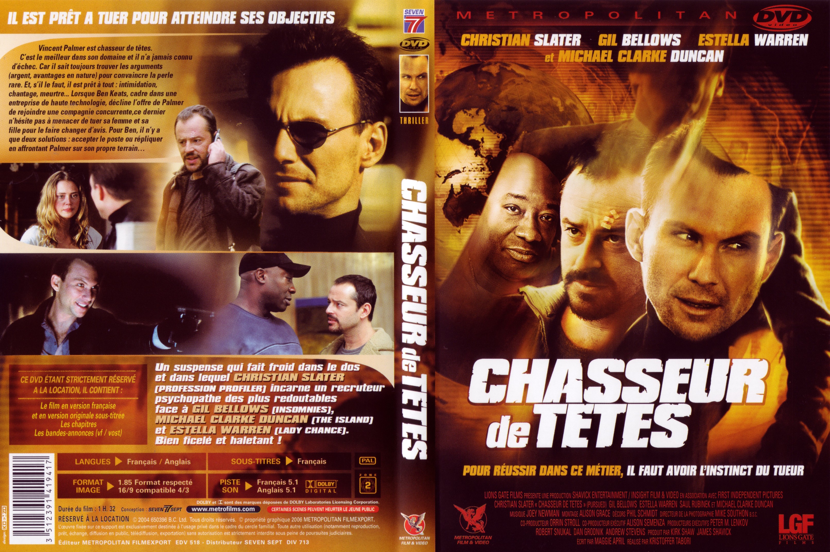 Jaquette DVD Chasseur de ttes