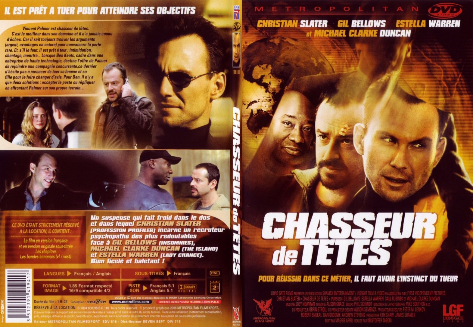 Jaquette DVD Chasseur de ttes - SLIM