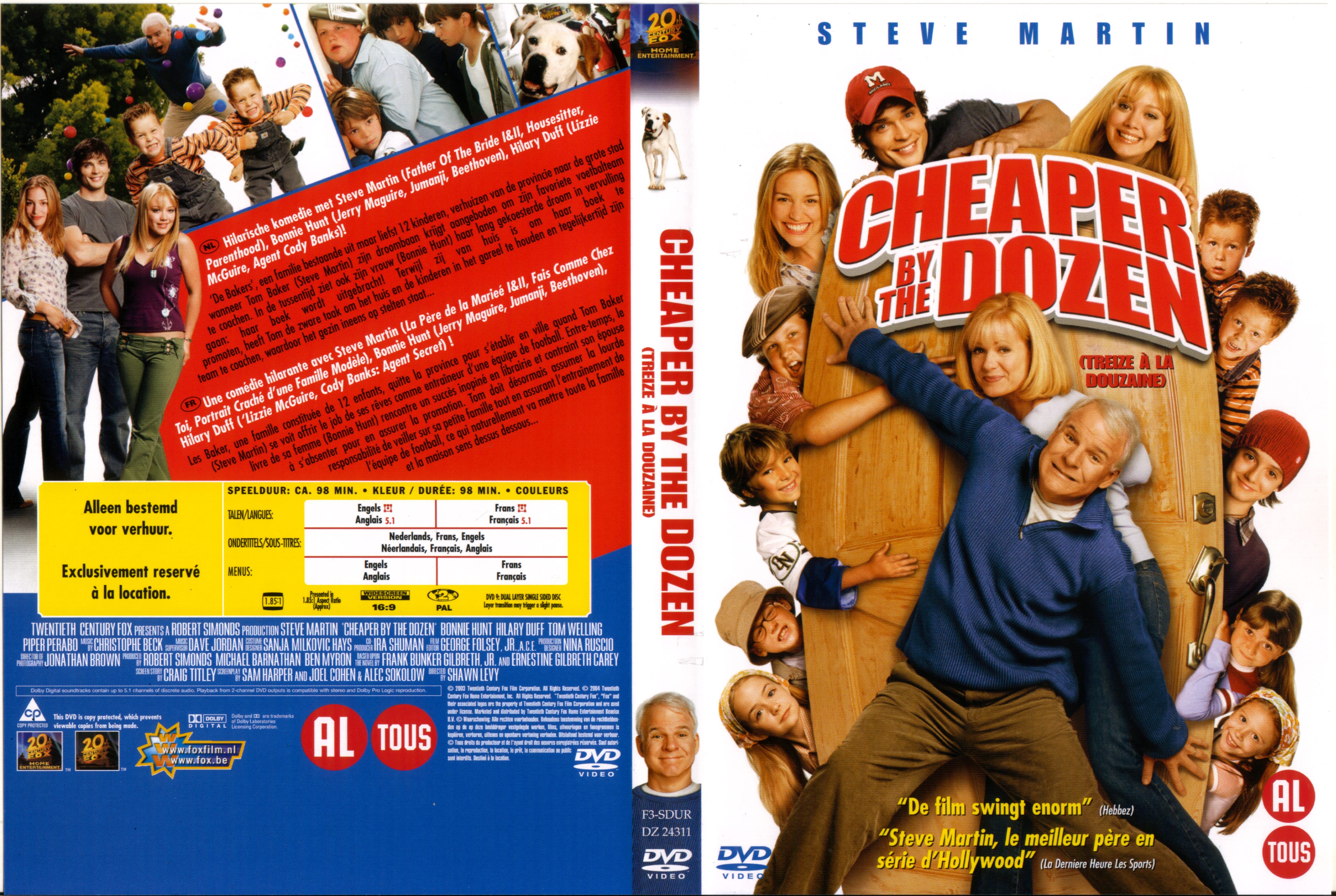 Jaquette DVD Cheaper by the dozen - treize  la douzaine