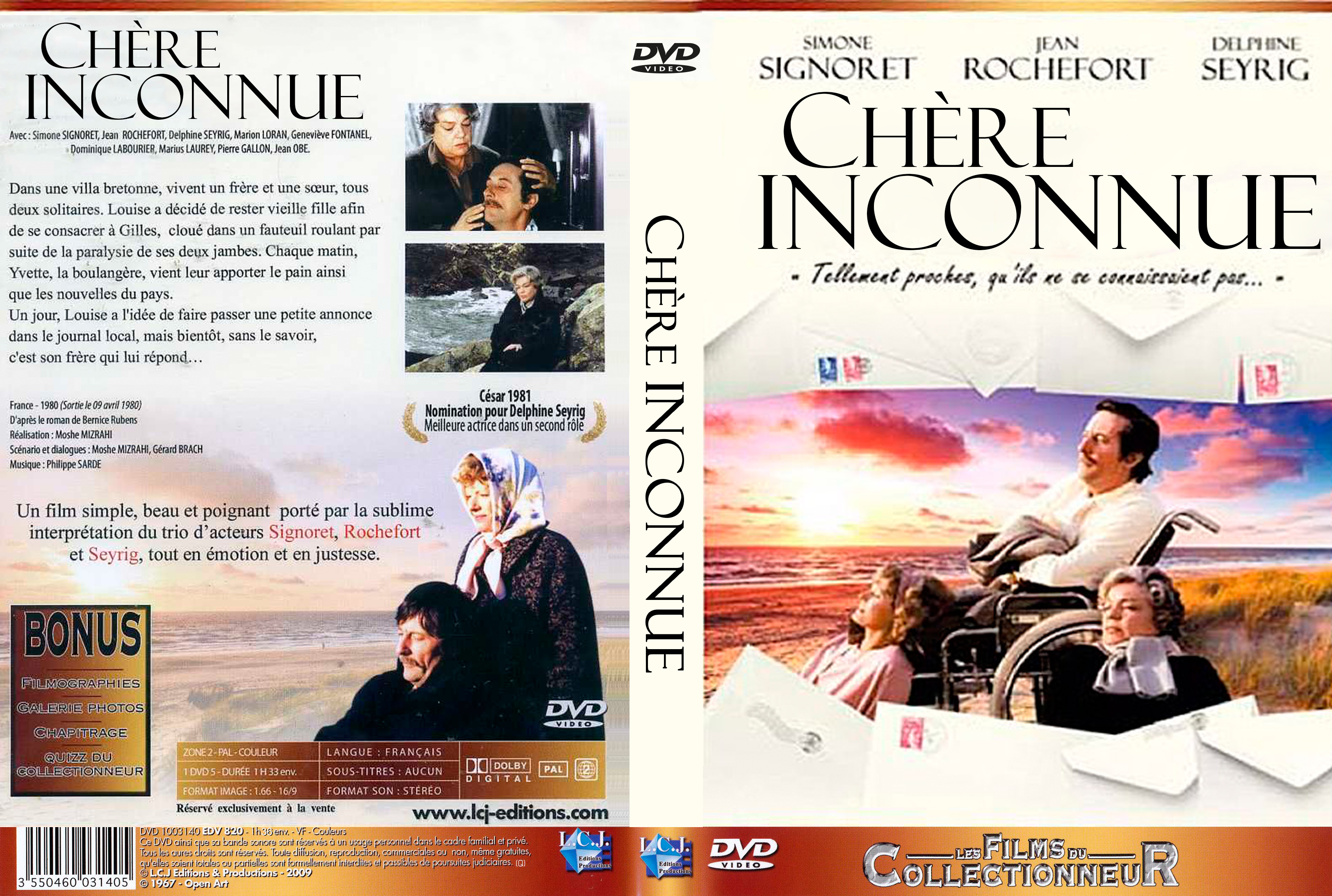 Jaquette DVD Chre inconnue custom