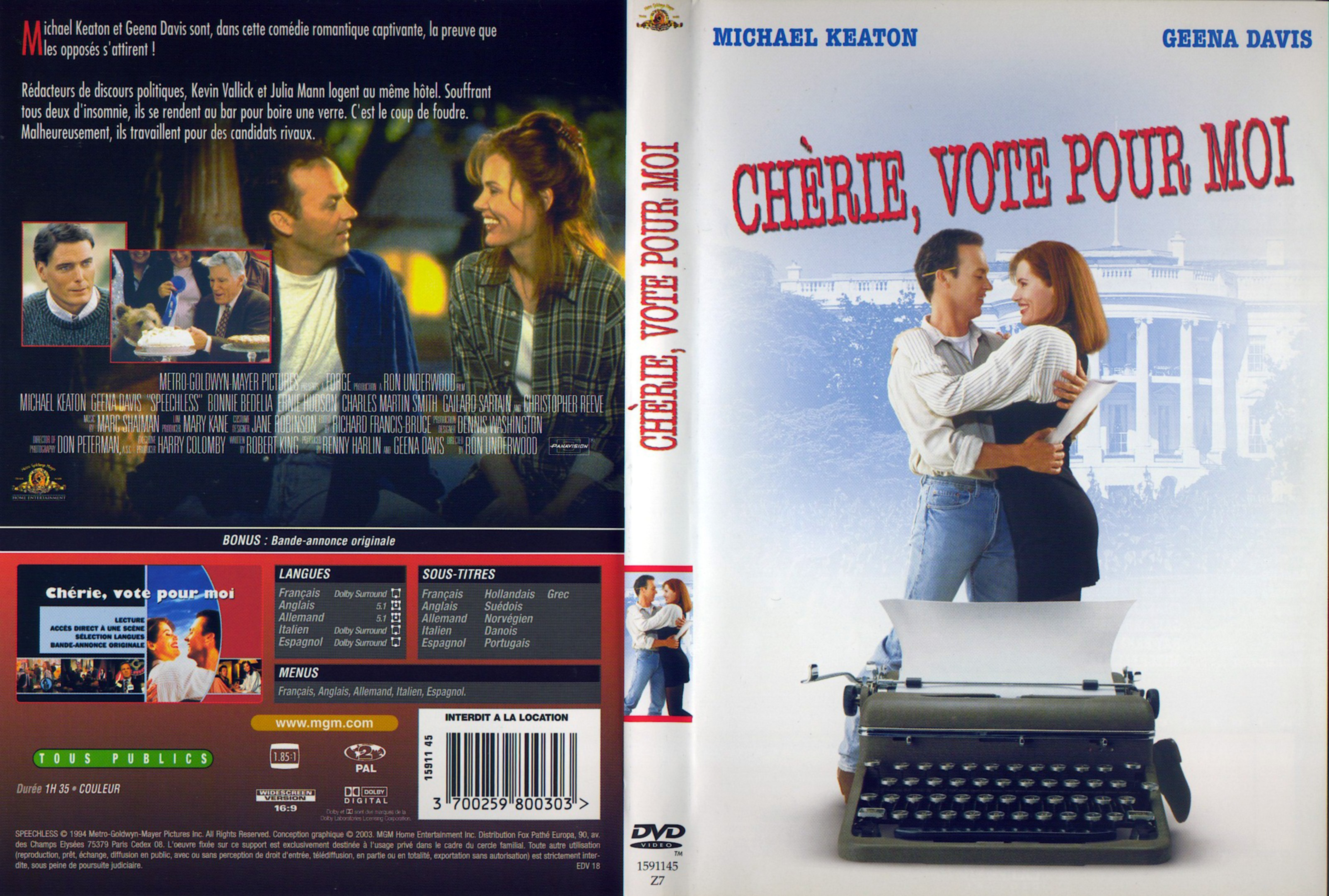 Jaquette DVD Chrie vote pour moi