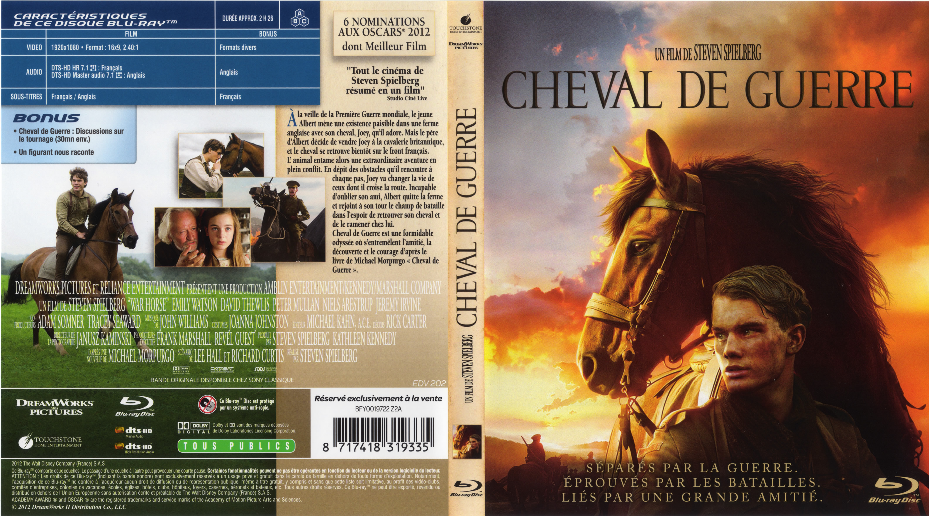Jaquette DVD Cheval de Guerre (BLU-RAY)