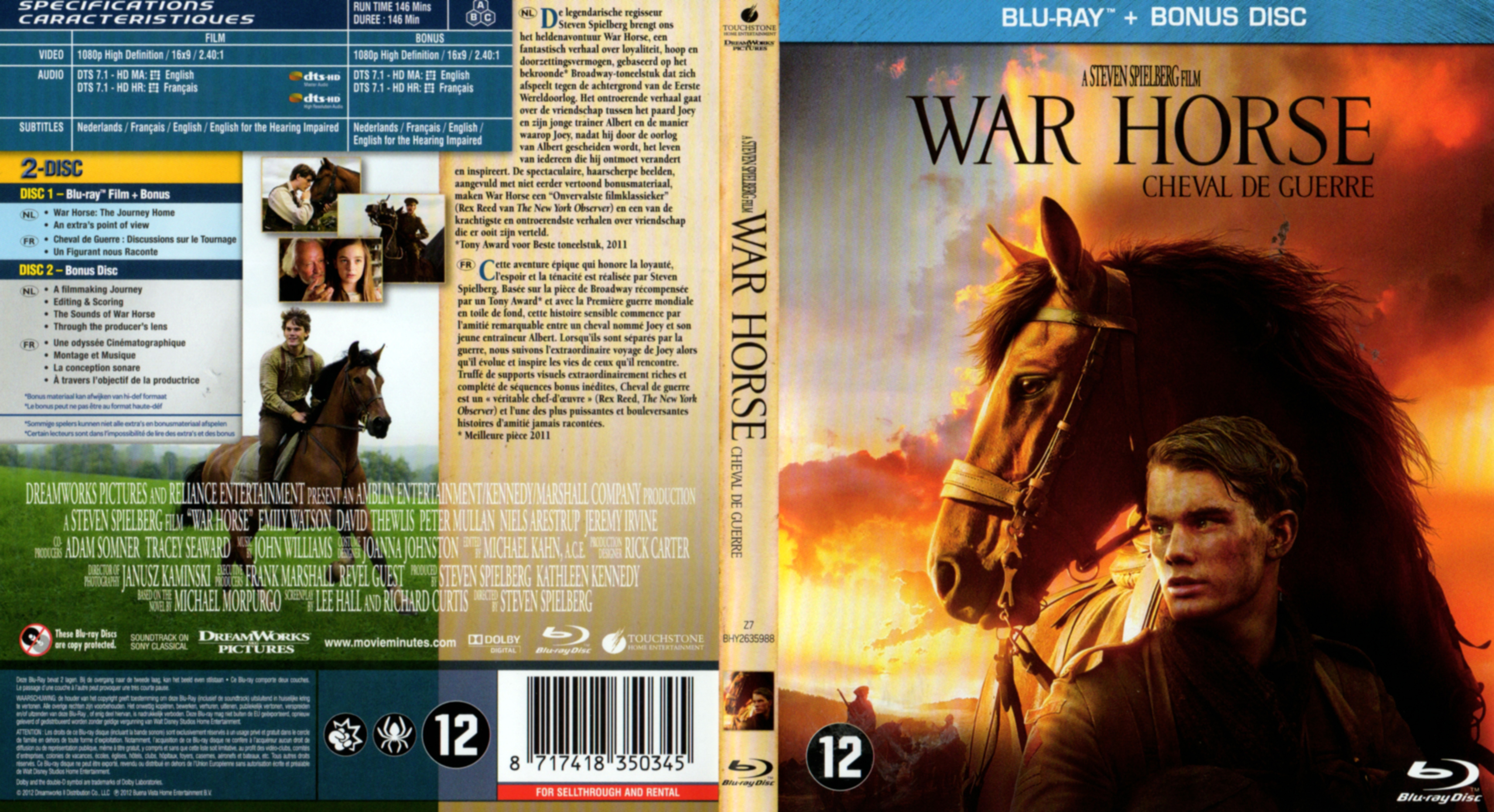 Jaquette DVD Cheval de Guerre (BLU-RAY) v2