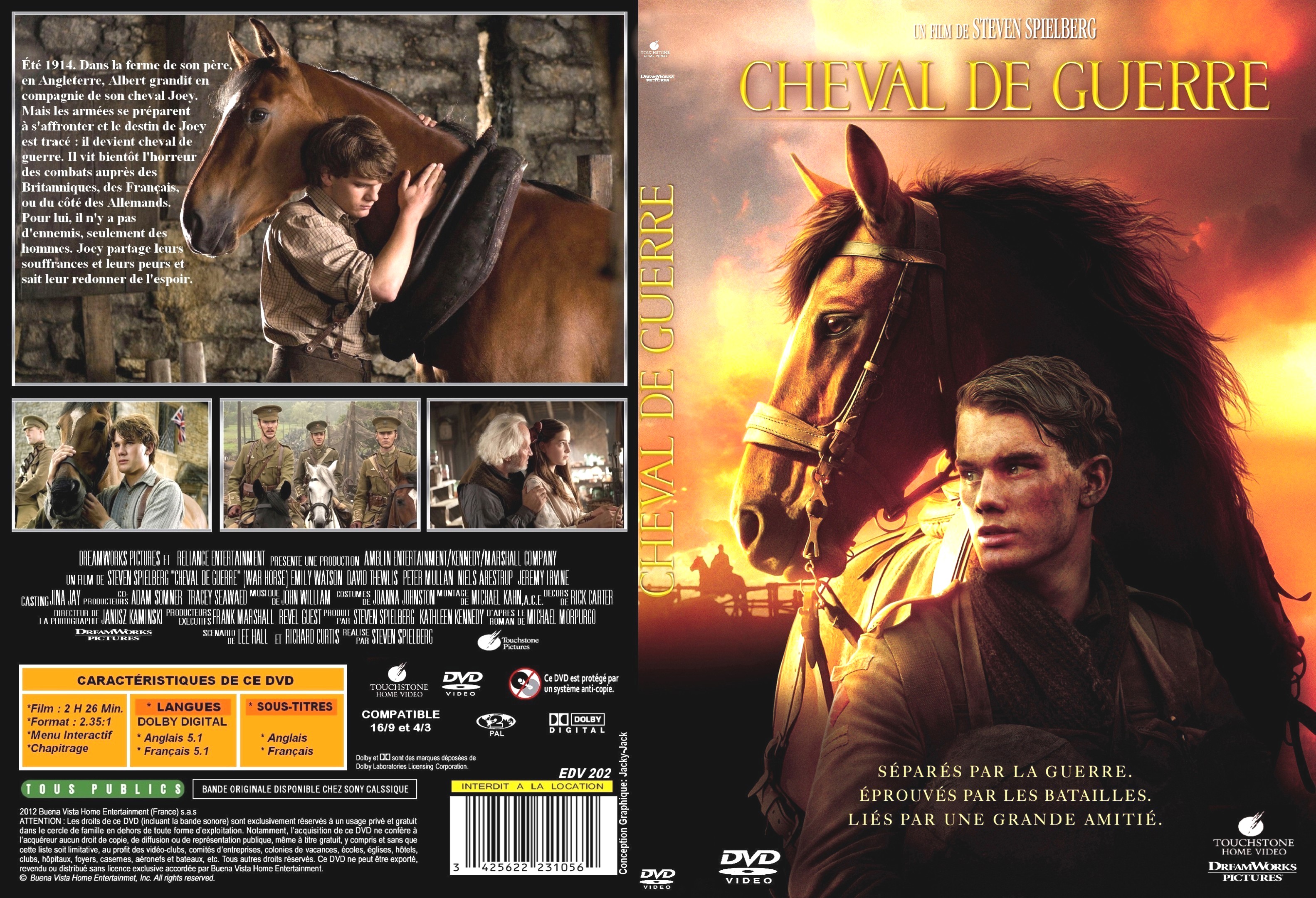 Jaquette DVD Cheval de guerre custom - SLIM