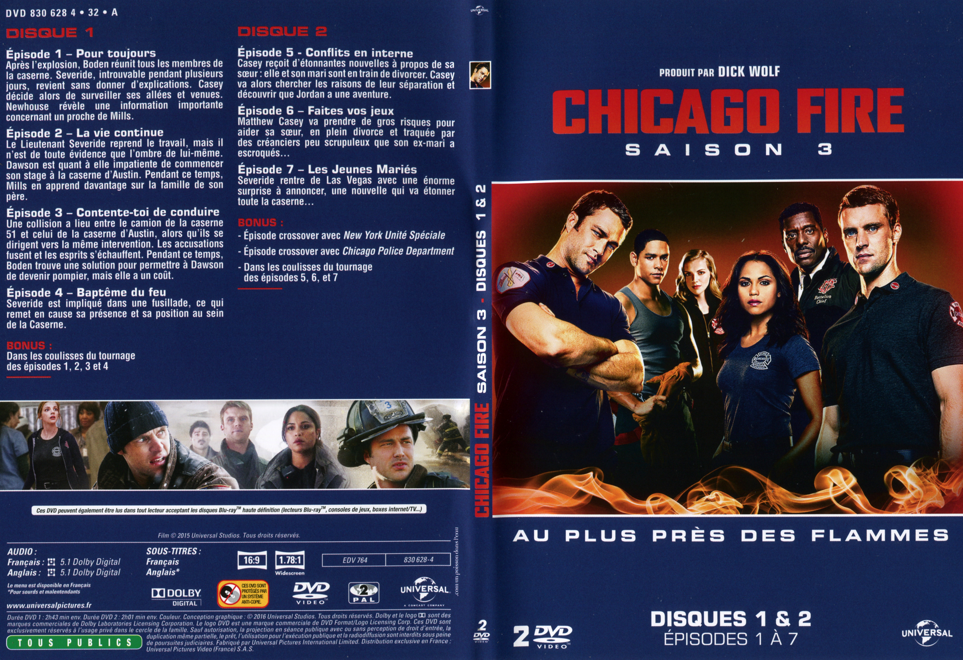 Jaquette DVD Chicago Fire Saison 3 DVD 1