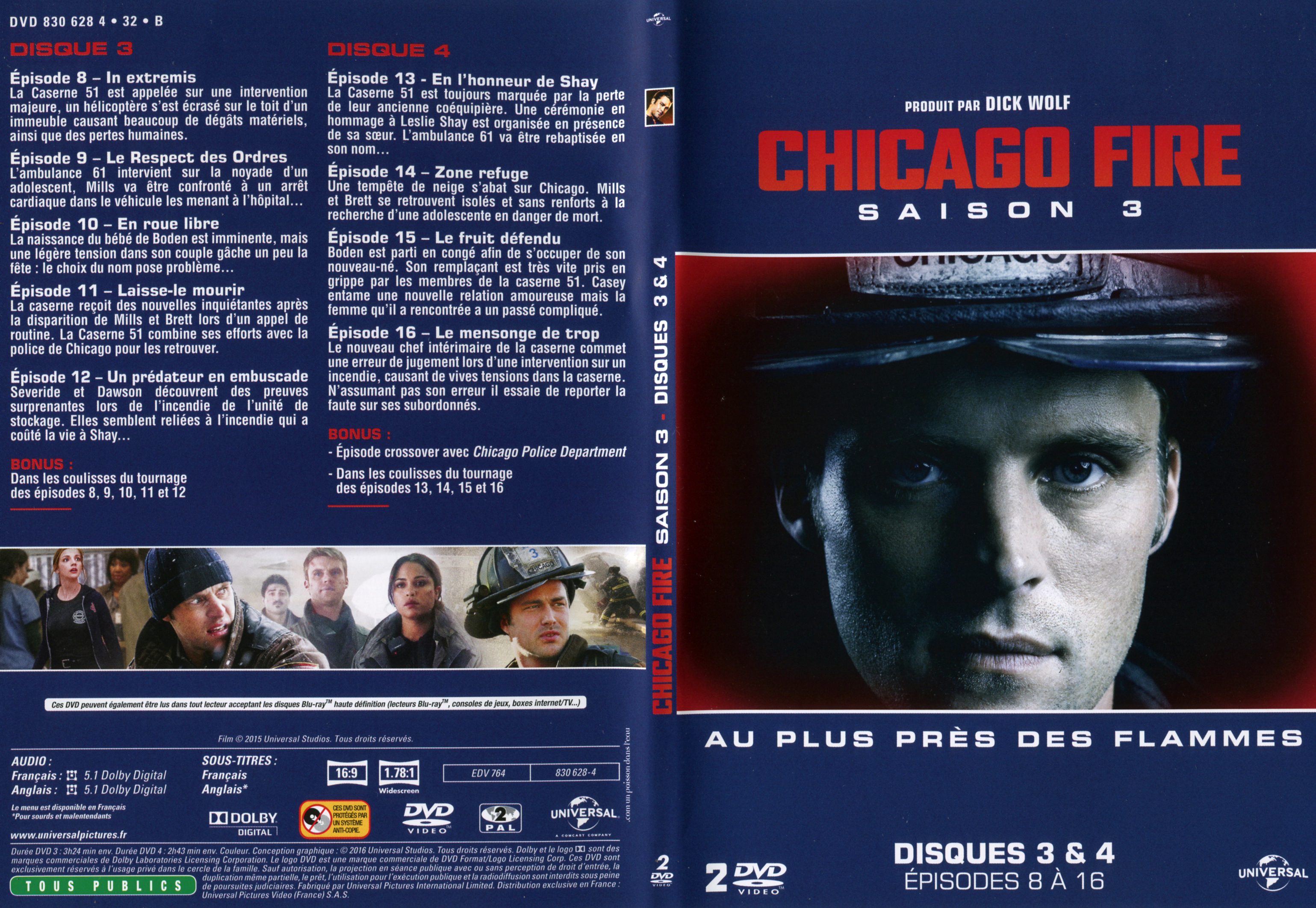 Jaquette DVD Chicago Fire Saison 3 DVD 2