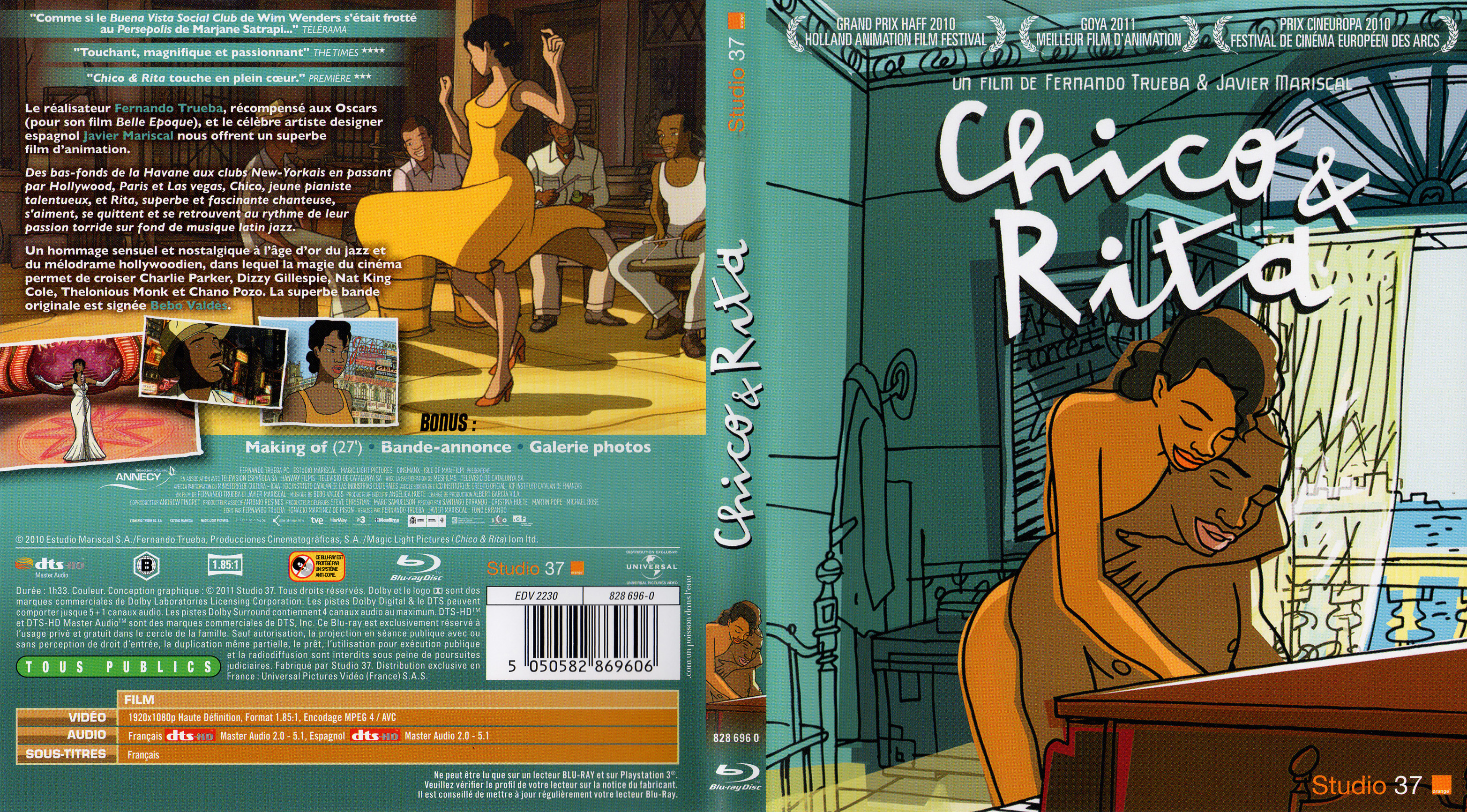 Jaquette DVD Chico & Rita (BLU-RAY)