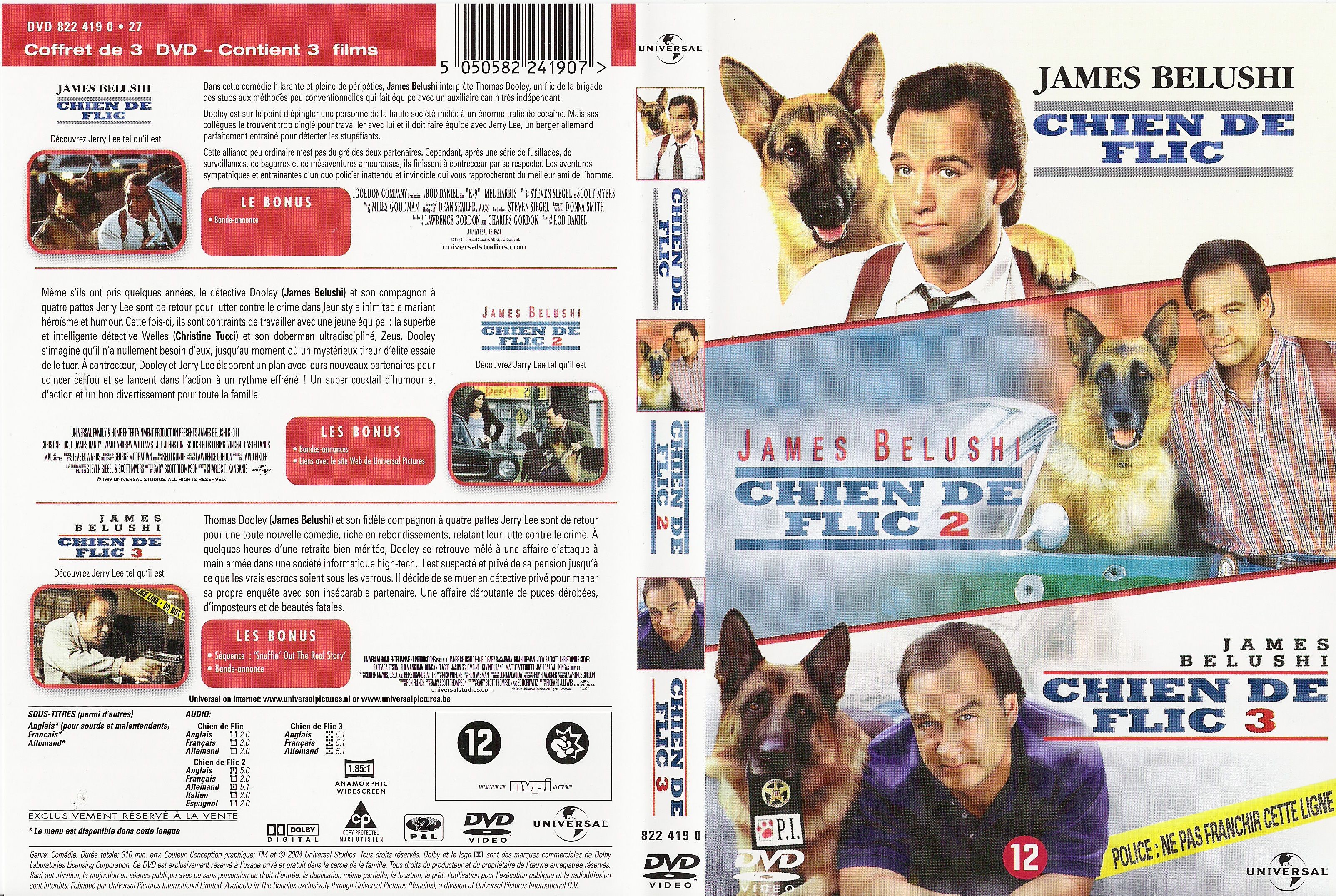 Jaquette DVD Chien de flic 1-2-3