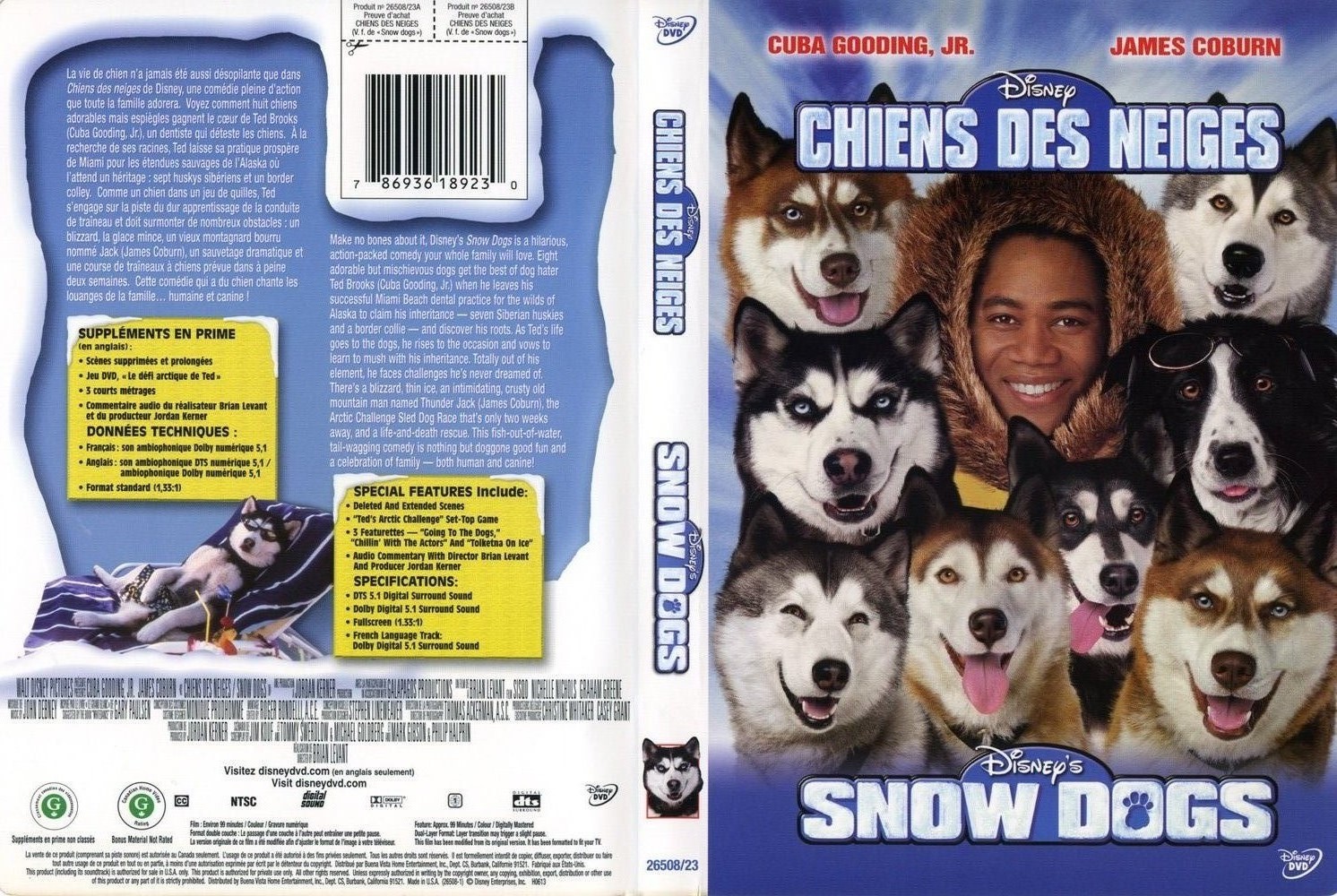 Jaquette DVD Chiens des neiges - Snow dogs (Canadienne)