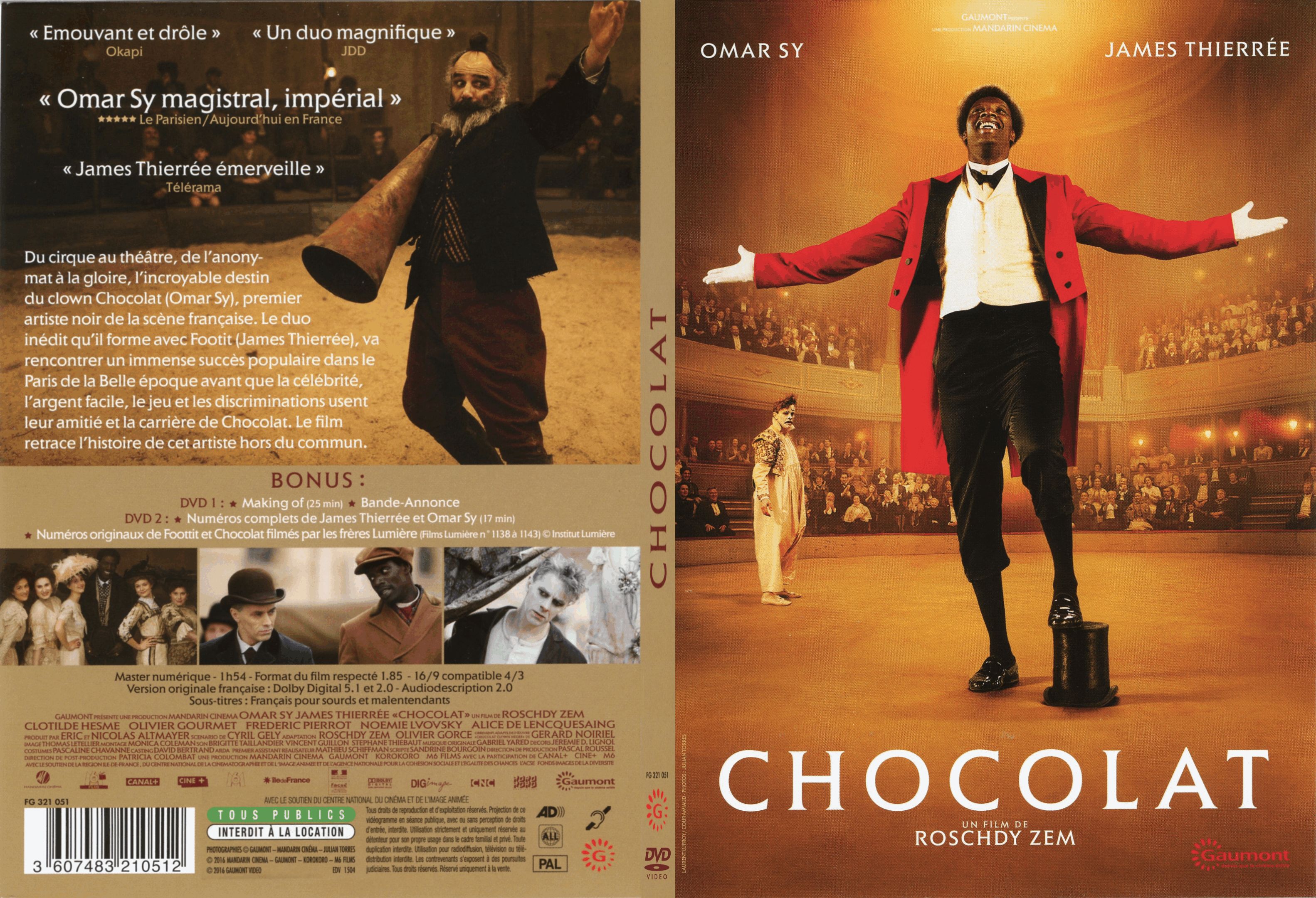 Jaquette DVD Chocolat (2016) - SLIM