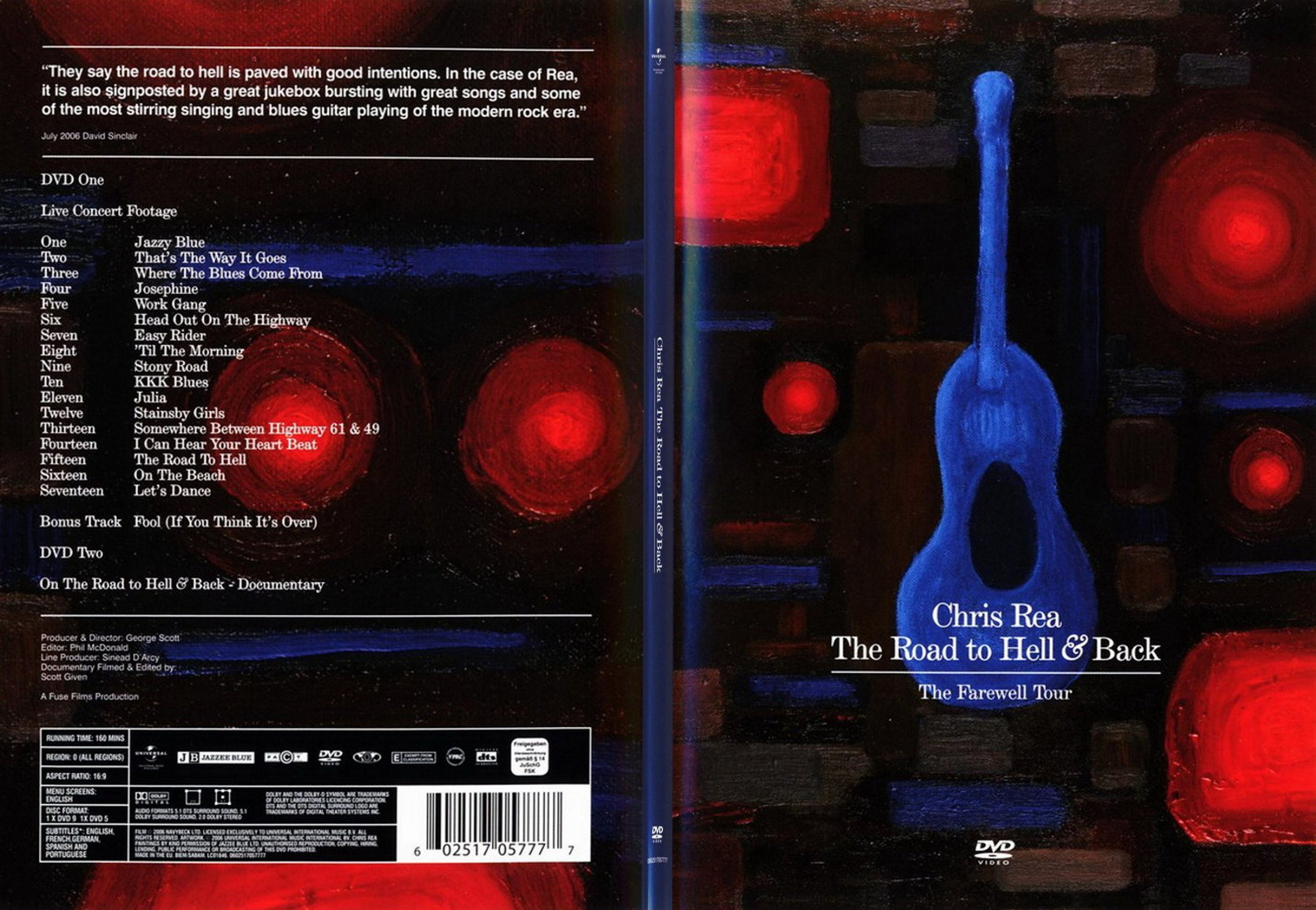Jaquette DVD Chris Rea The Road to Hell & Back - SLIM