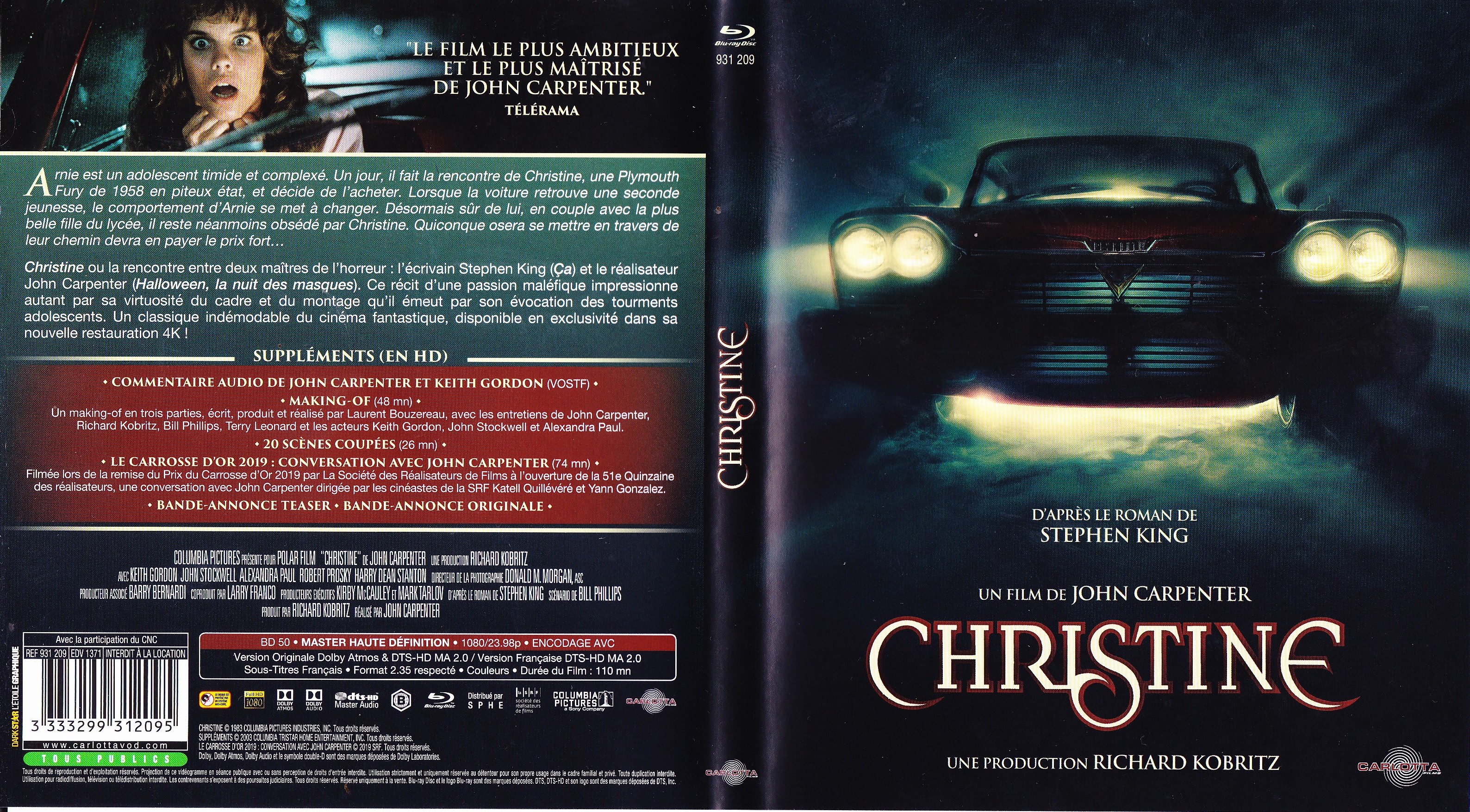 Jaquette DVD Christine (BLU-RAY) v2