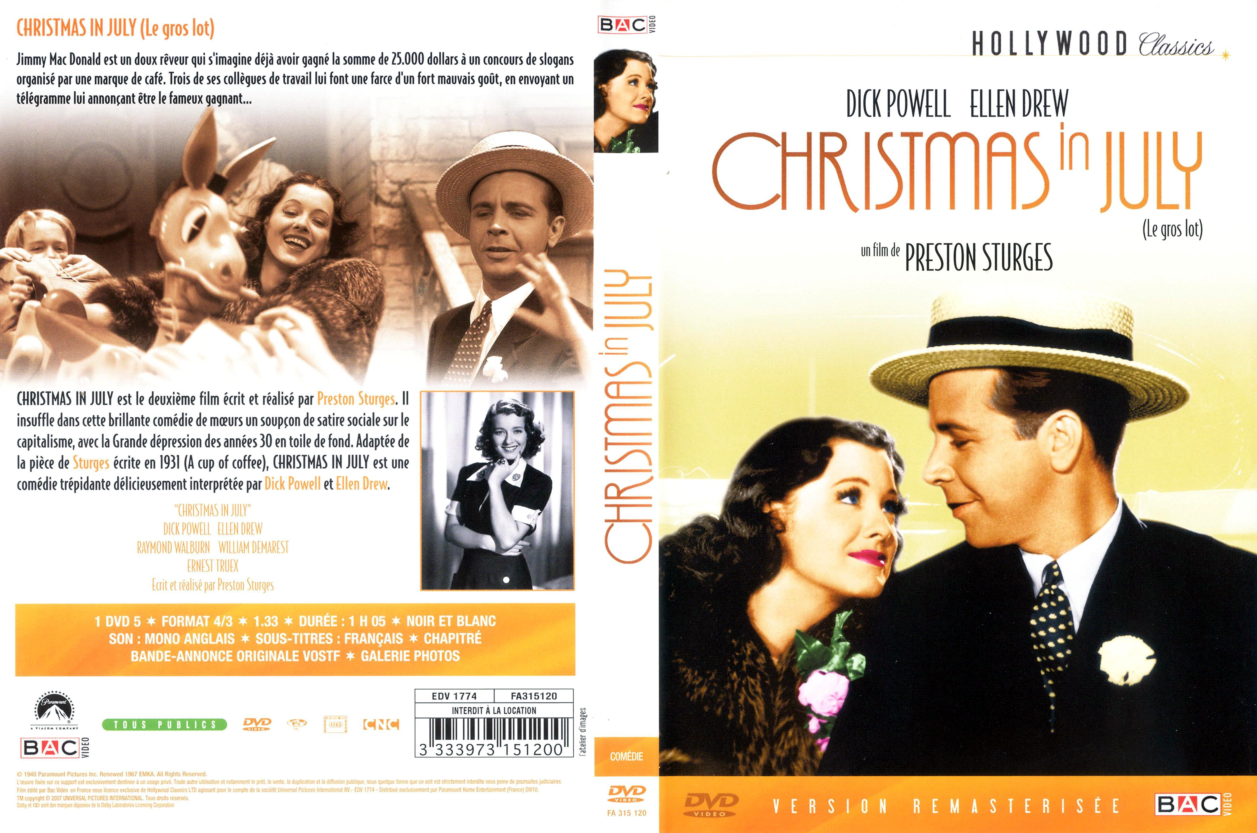 Jaquette DVD Christmas in July - Le gros lot