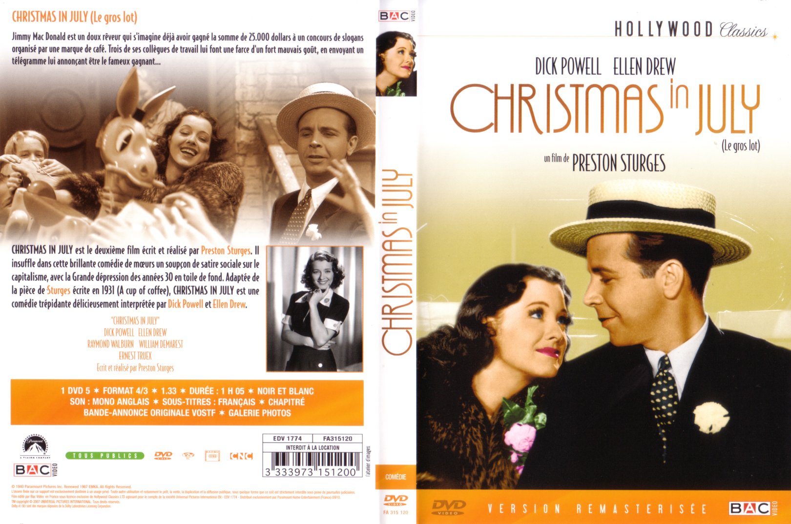 Jaquette DVD Christmas in july