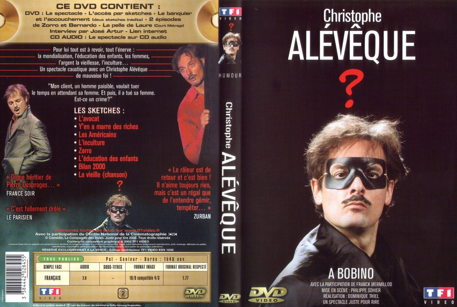 Jaquette DVD Christophe Alvque  bobino