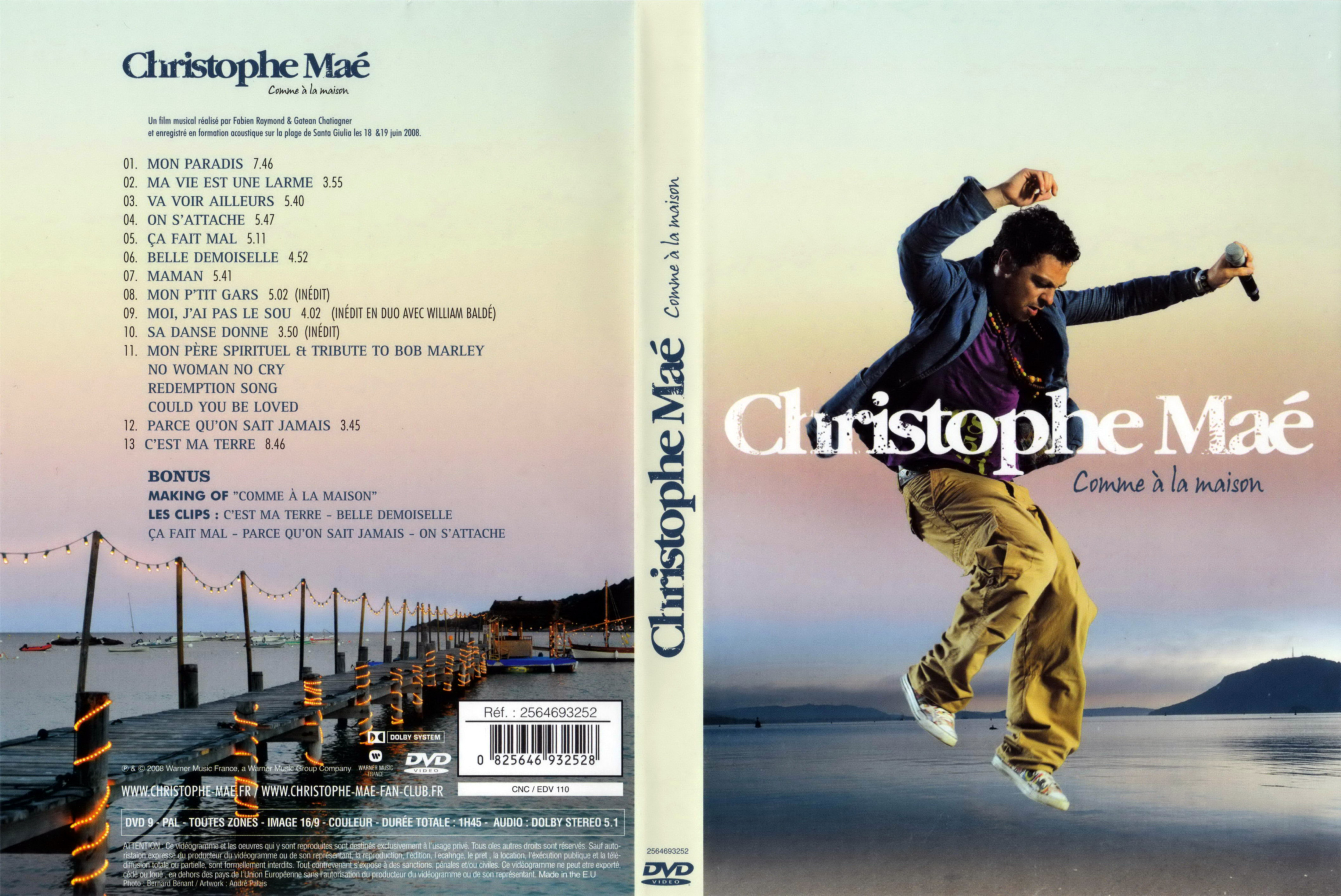 Jaquette DVD Christophe Mae - Comme  la maison