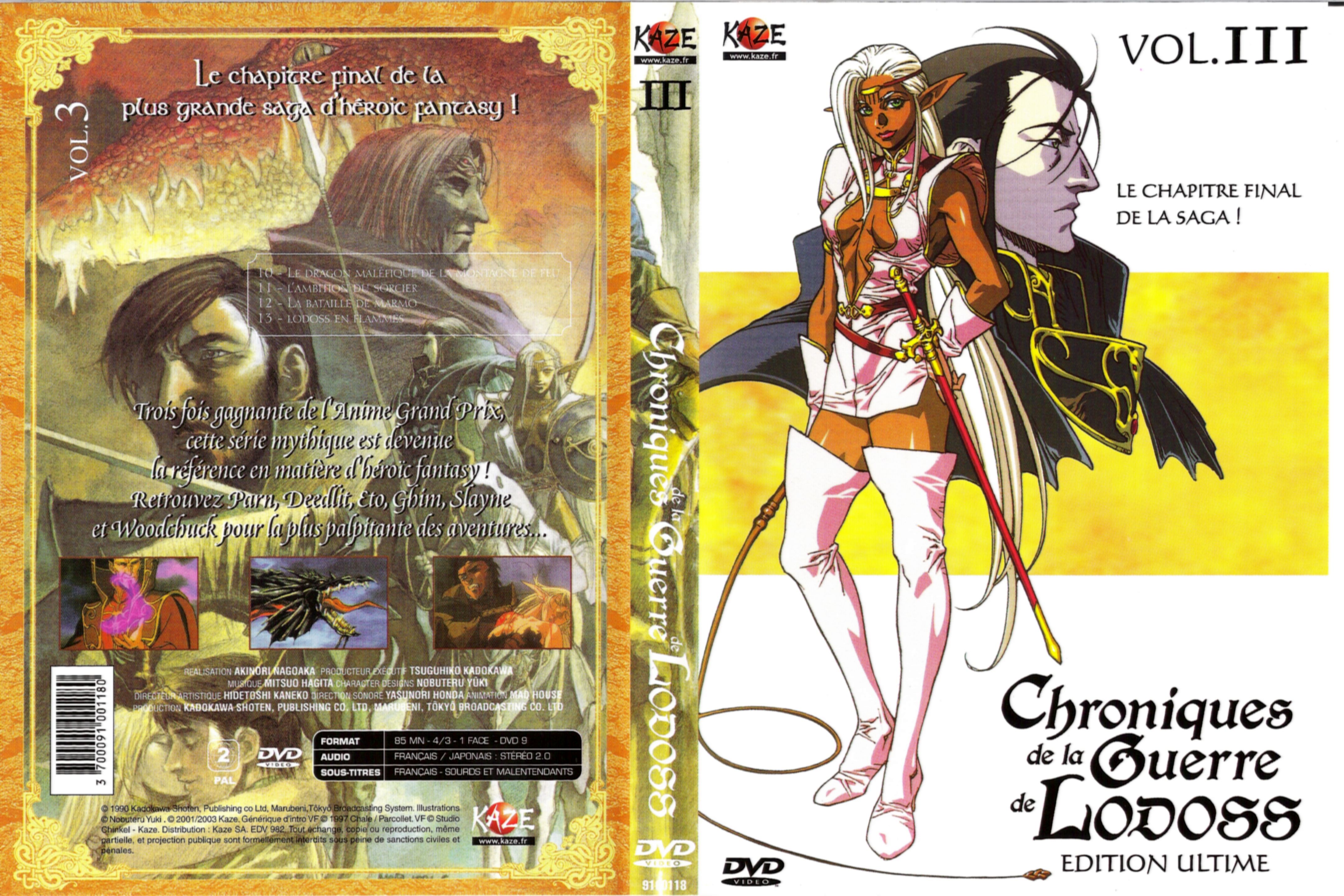 Jaquette DVD Chroniques de la guerre de lodoss vol 3 v2