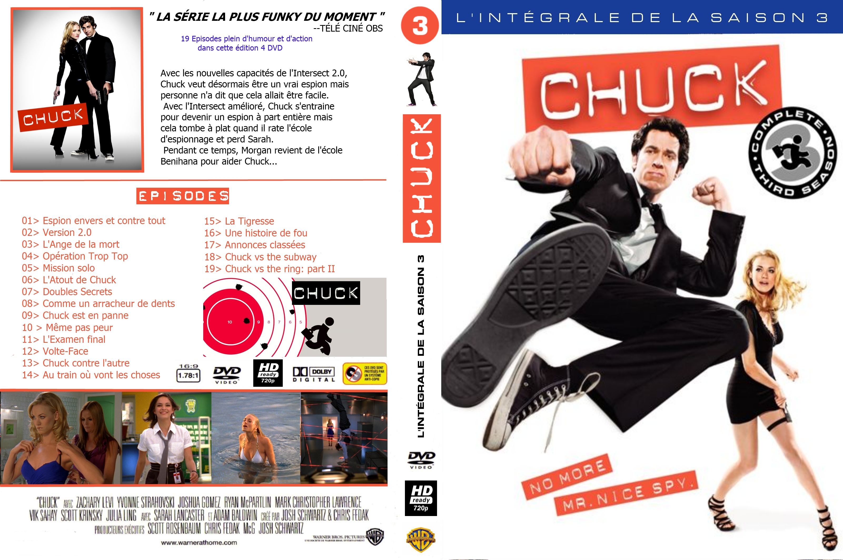 Jaquette DVD Chuck Saison 3 custom
