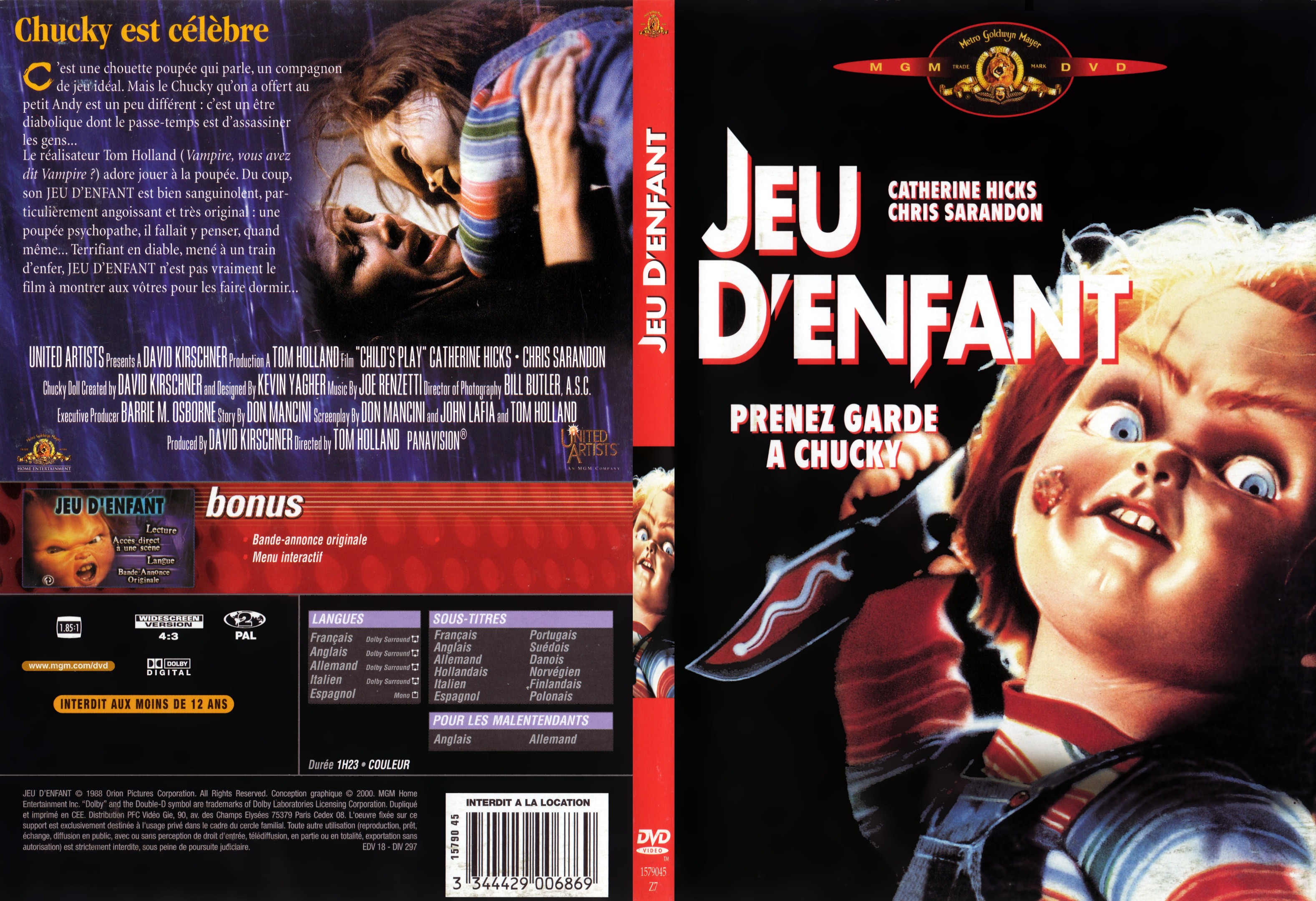 Jaquette DVD Chucky Jeu d