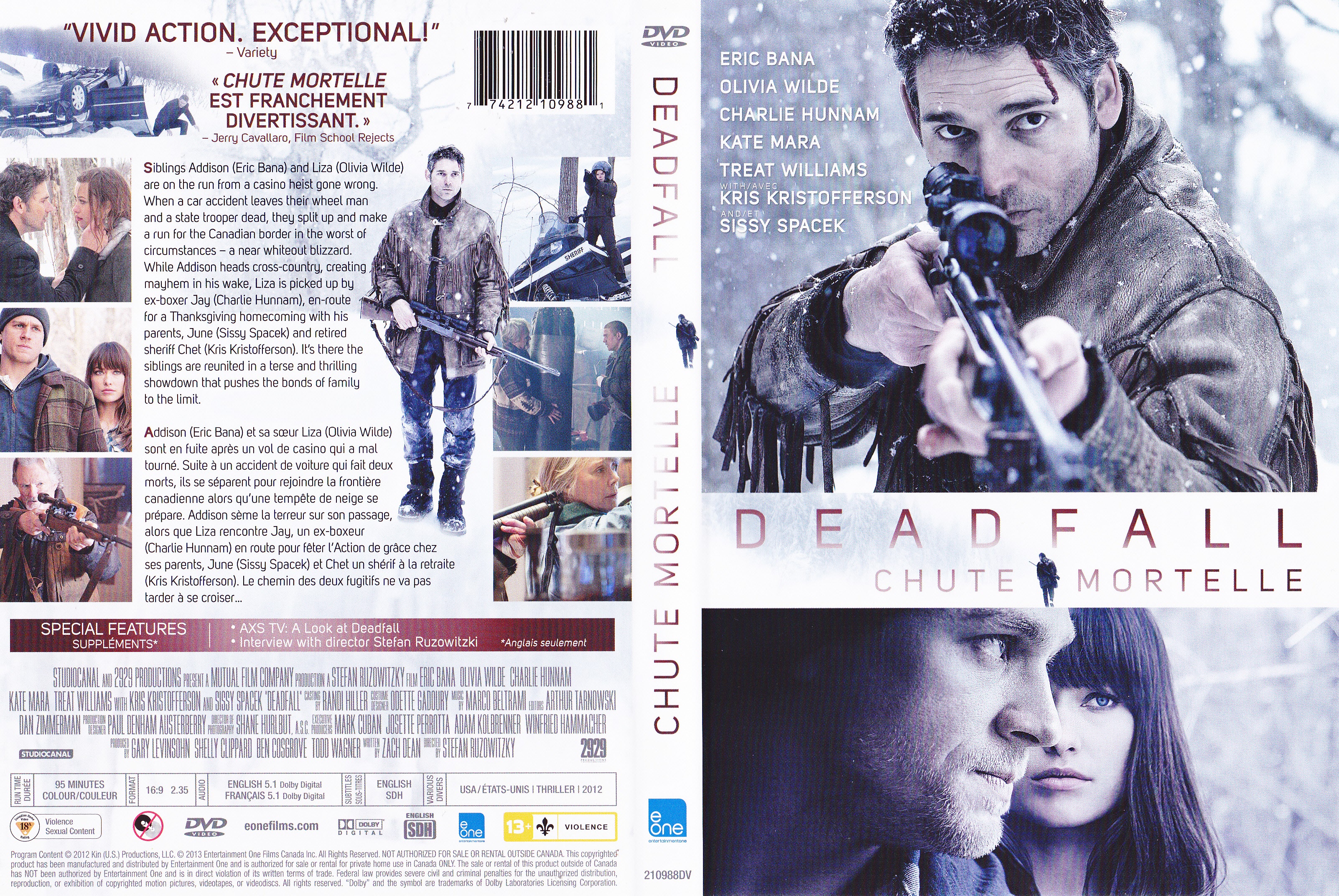 Jaquette DVD Chute mortelle - Deadfall (Canadienne)