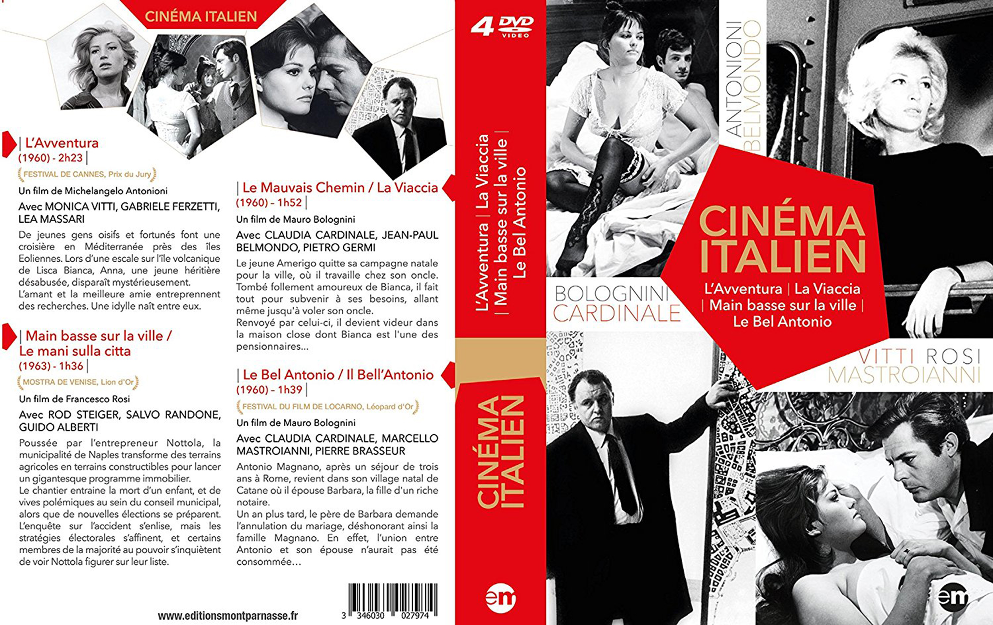 Jaquette DVD Cinema Italien Le Bel Antonio, La Viaccia, Main basse sur la ville, L