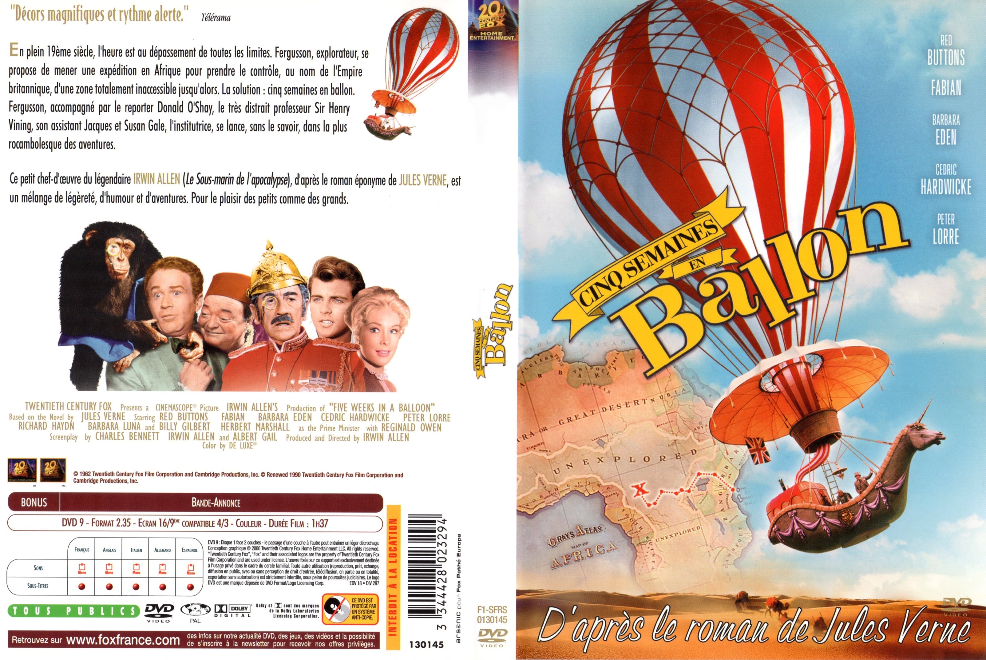 Jaquette DVD Cinq semaines en ballon