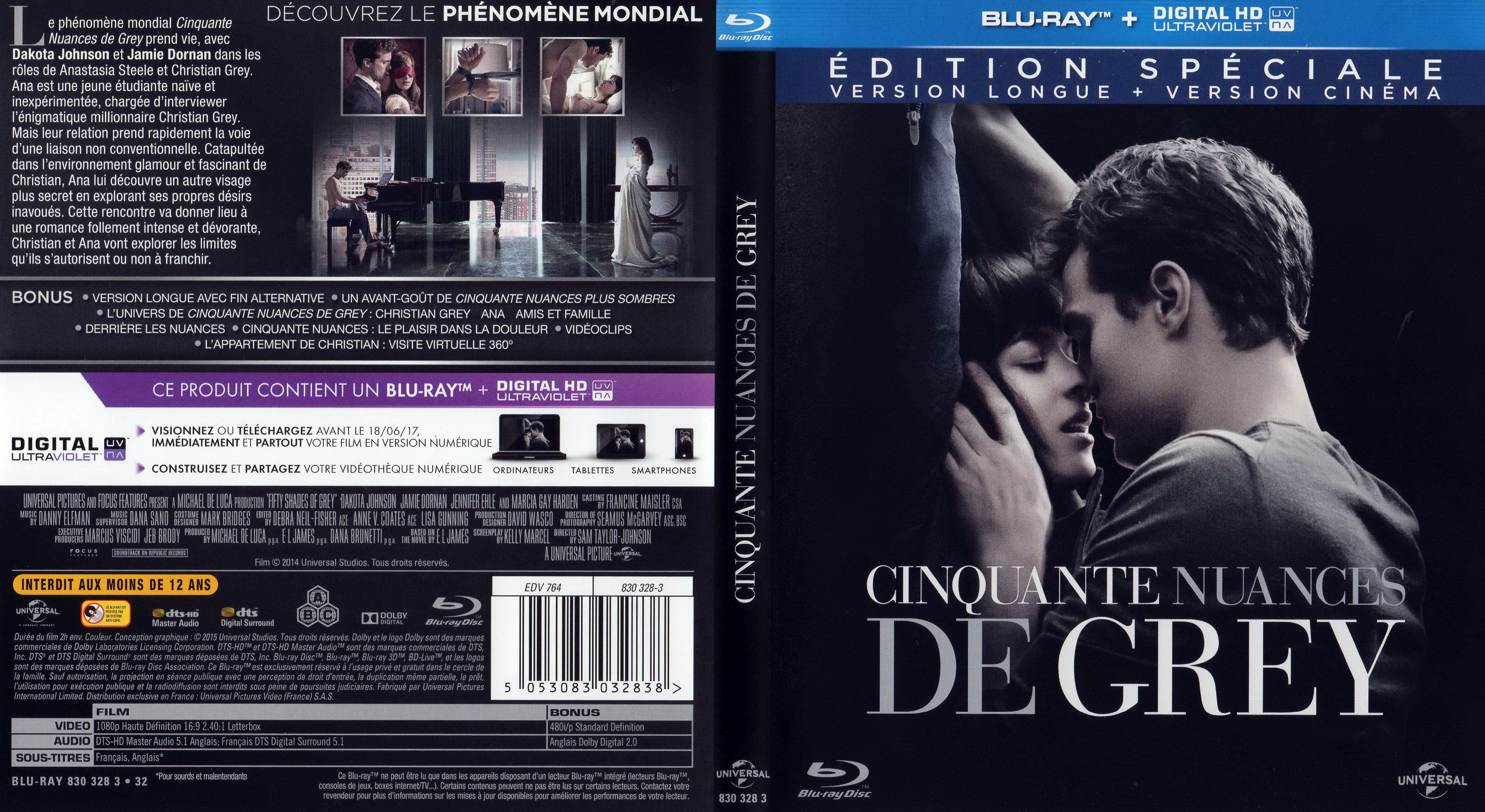 Jaquette DVD Cinquante Nuances de Grey (BLU-RAY)