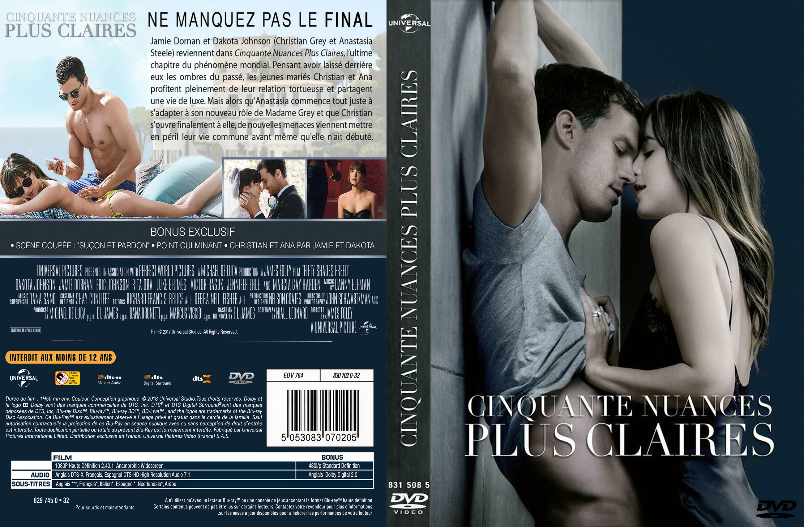 Jaquette DVD Cinquante Nuances plus claires custom