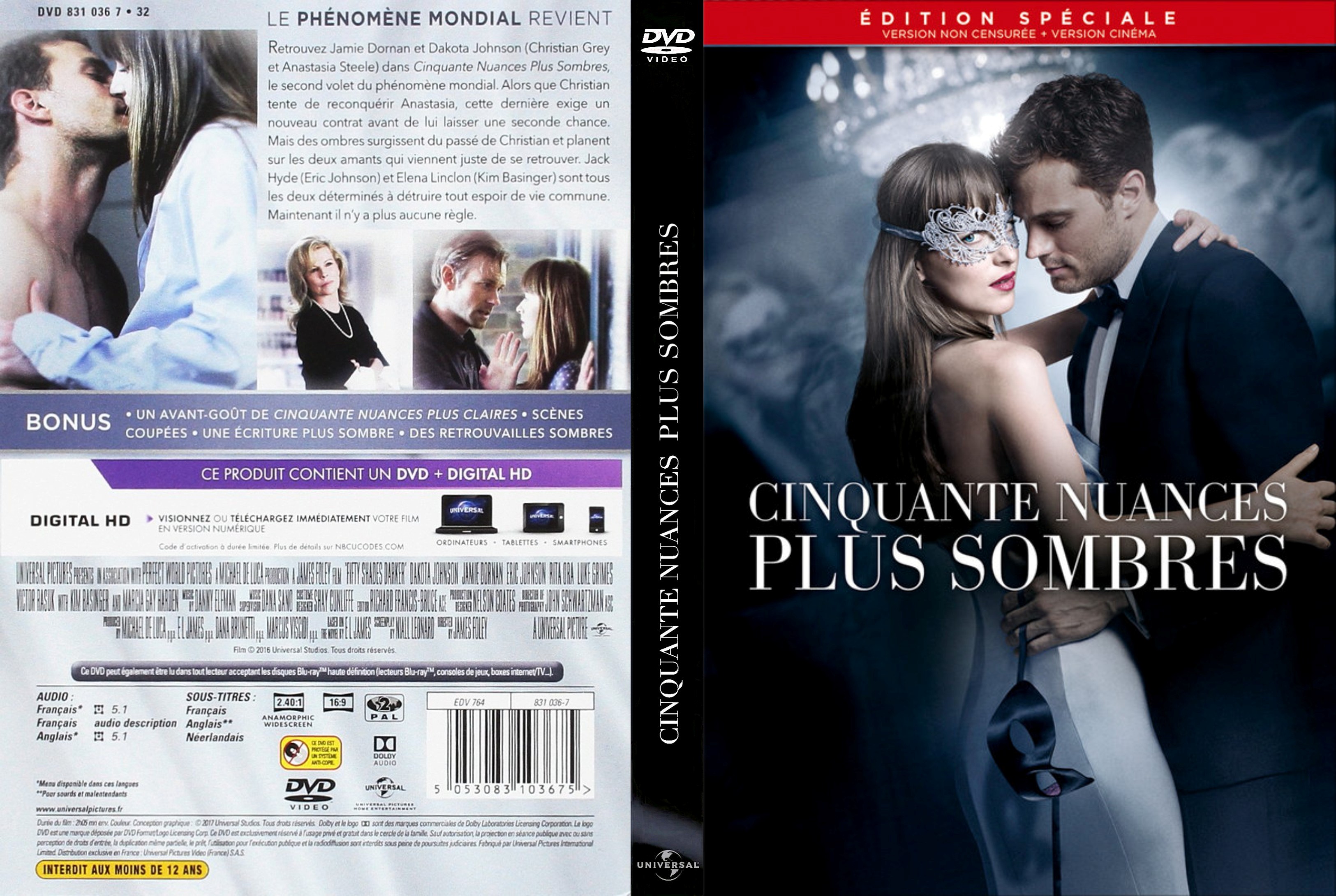 Jaquette DVD Cinquante Nuances plus sombres custom