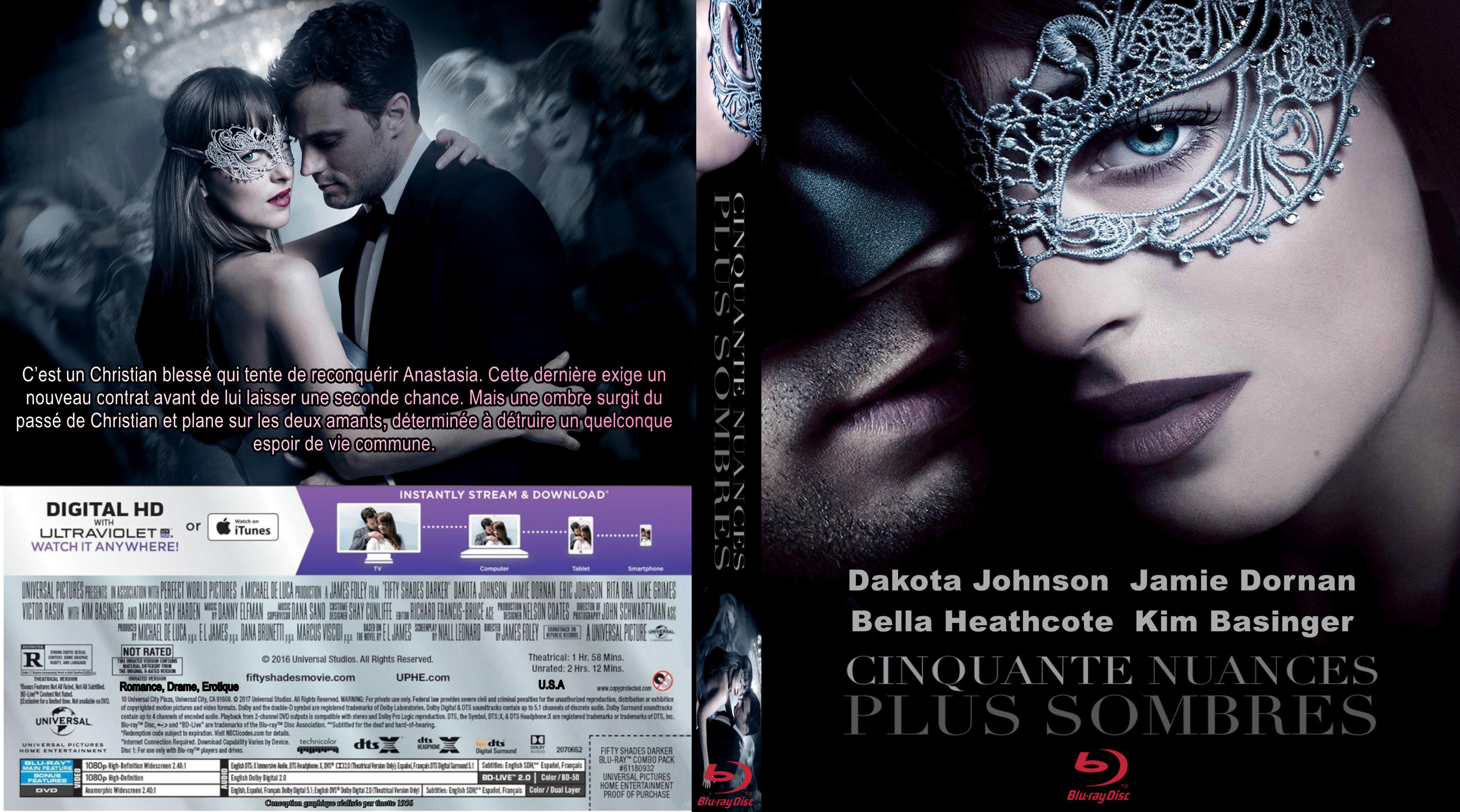 Jaquette DVD Cinquante Nuances plus sombres custom (BLU-RAY)