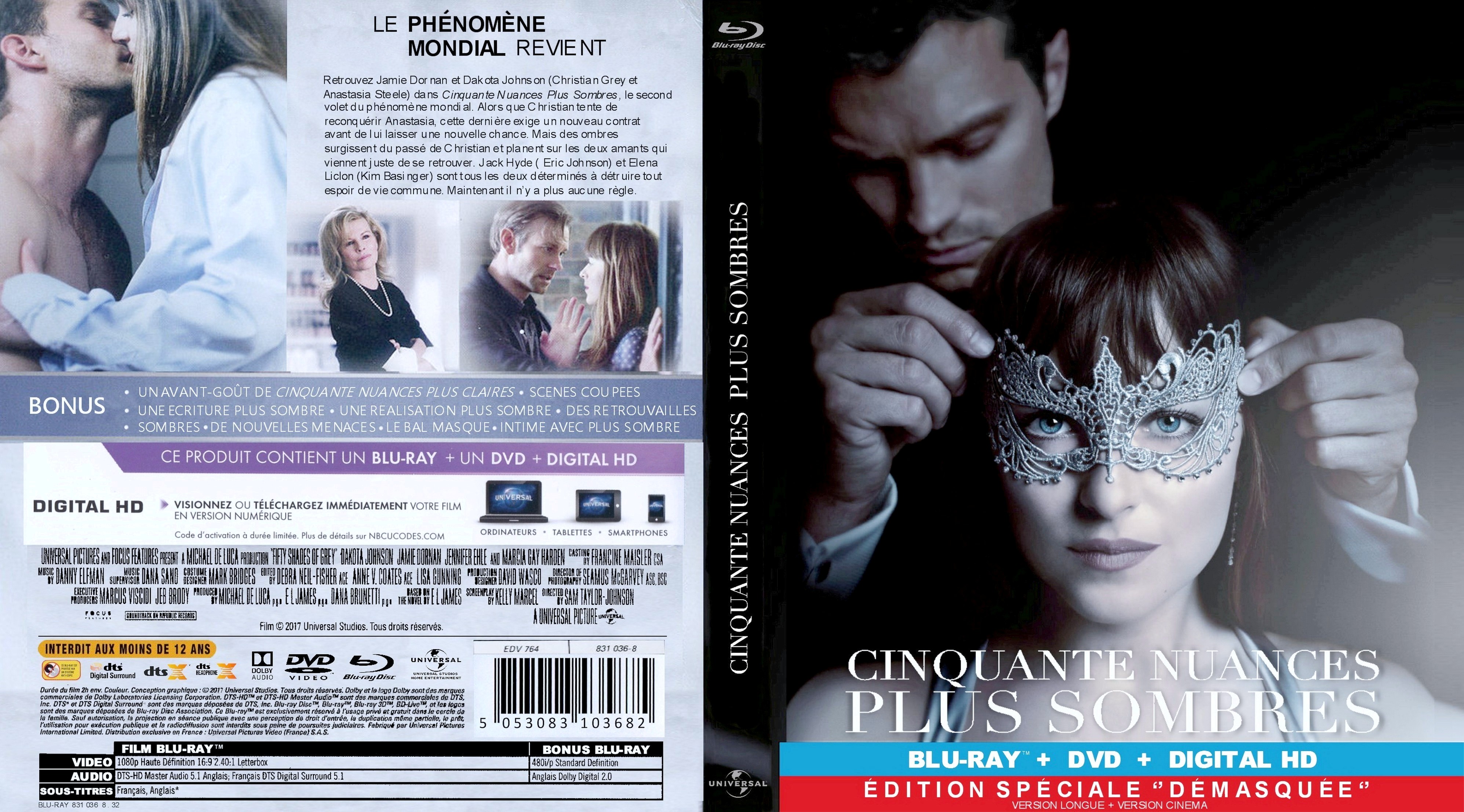 Jaquette DVD Cinquante Nuances plus sombres custom (BLU-RAY) v2