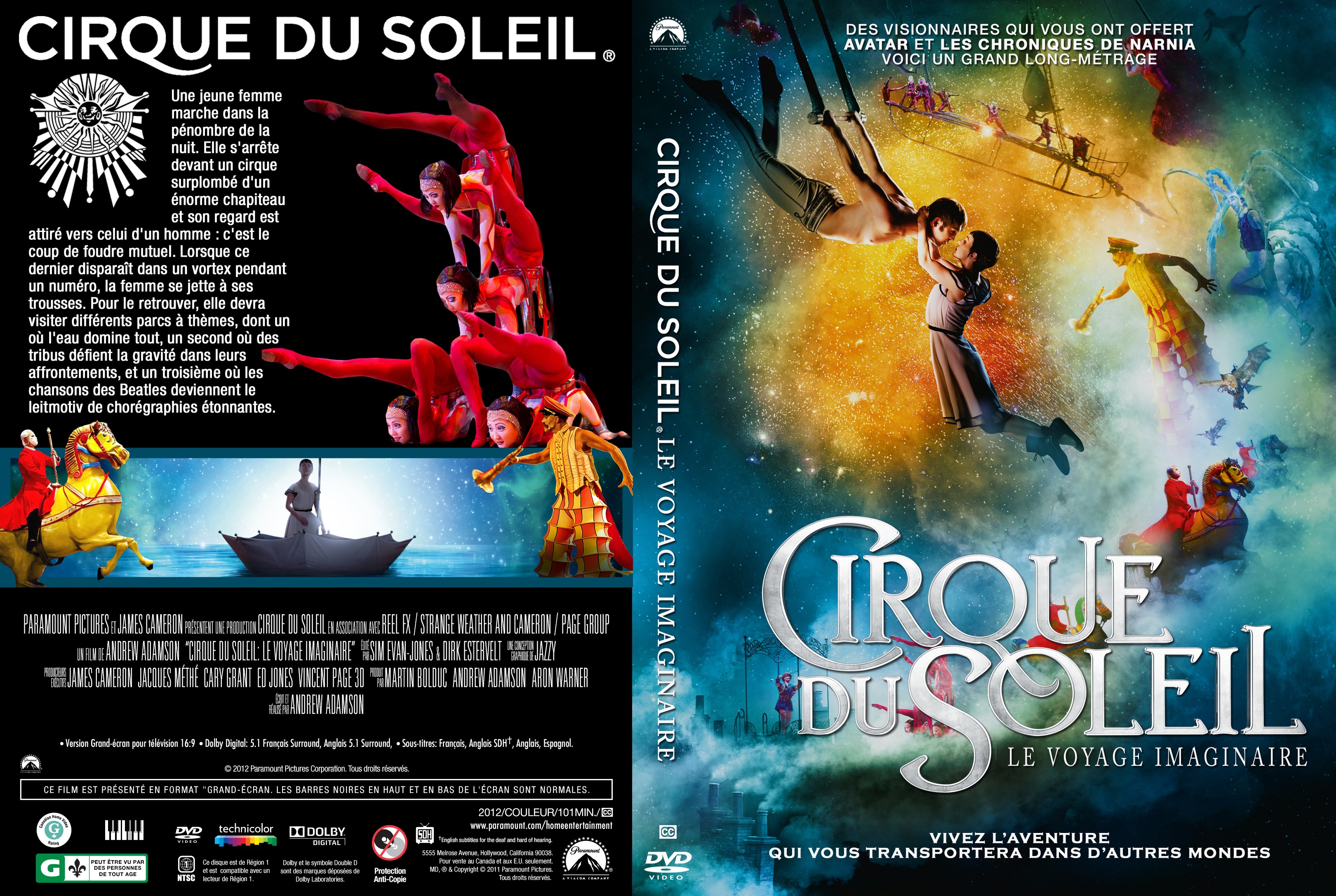 Jaquette DVD Cirque du soleil Le voyage imaginaire custom
