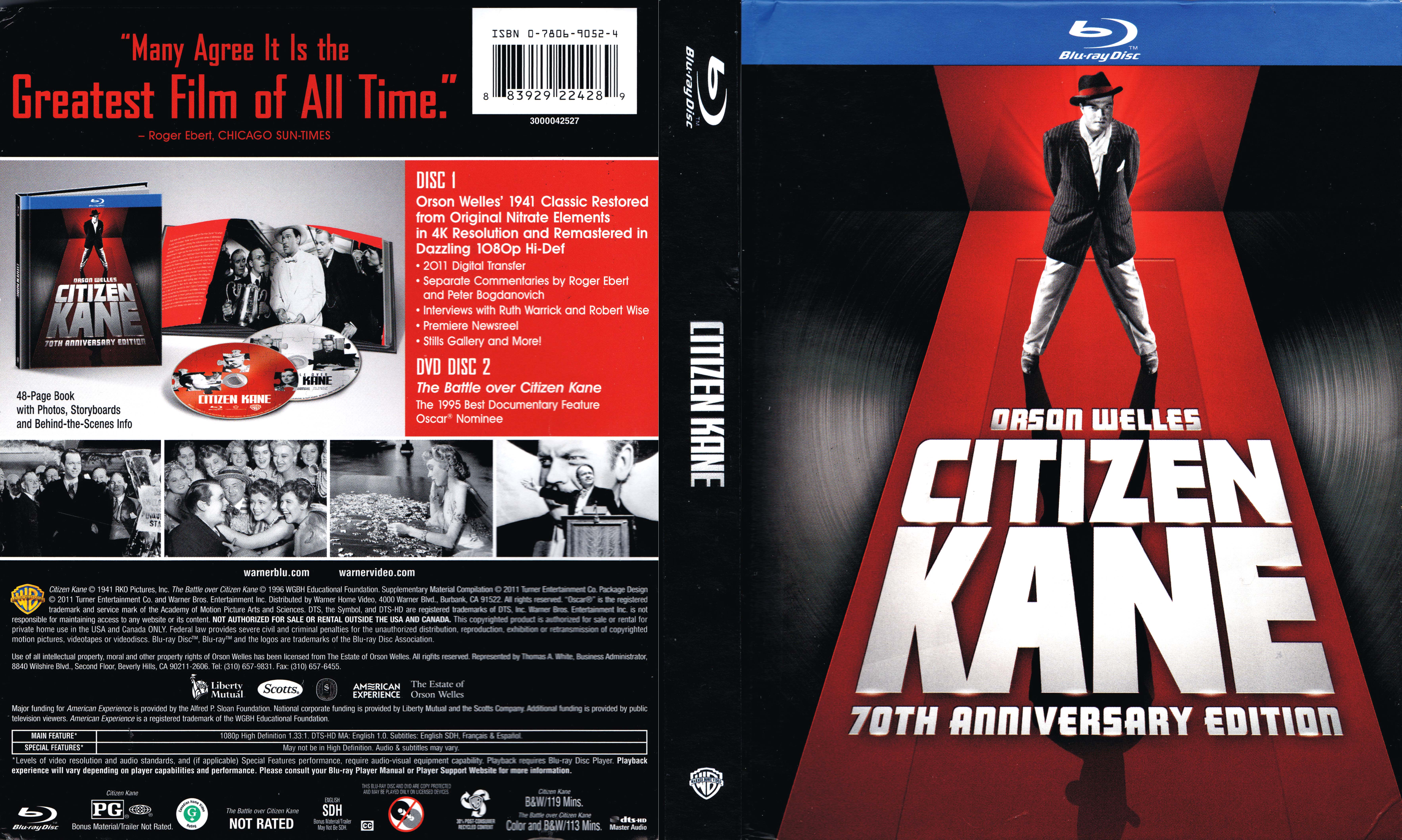 Jaquette DVD Citizen Kane Zone 1 (BLU-RAY)