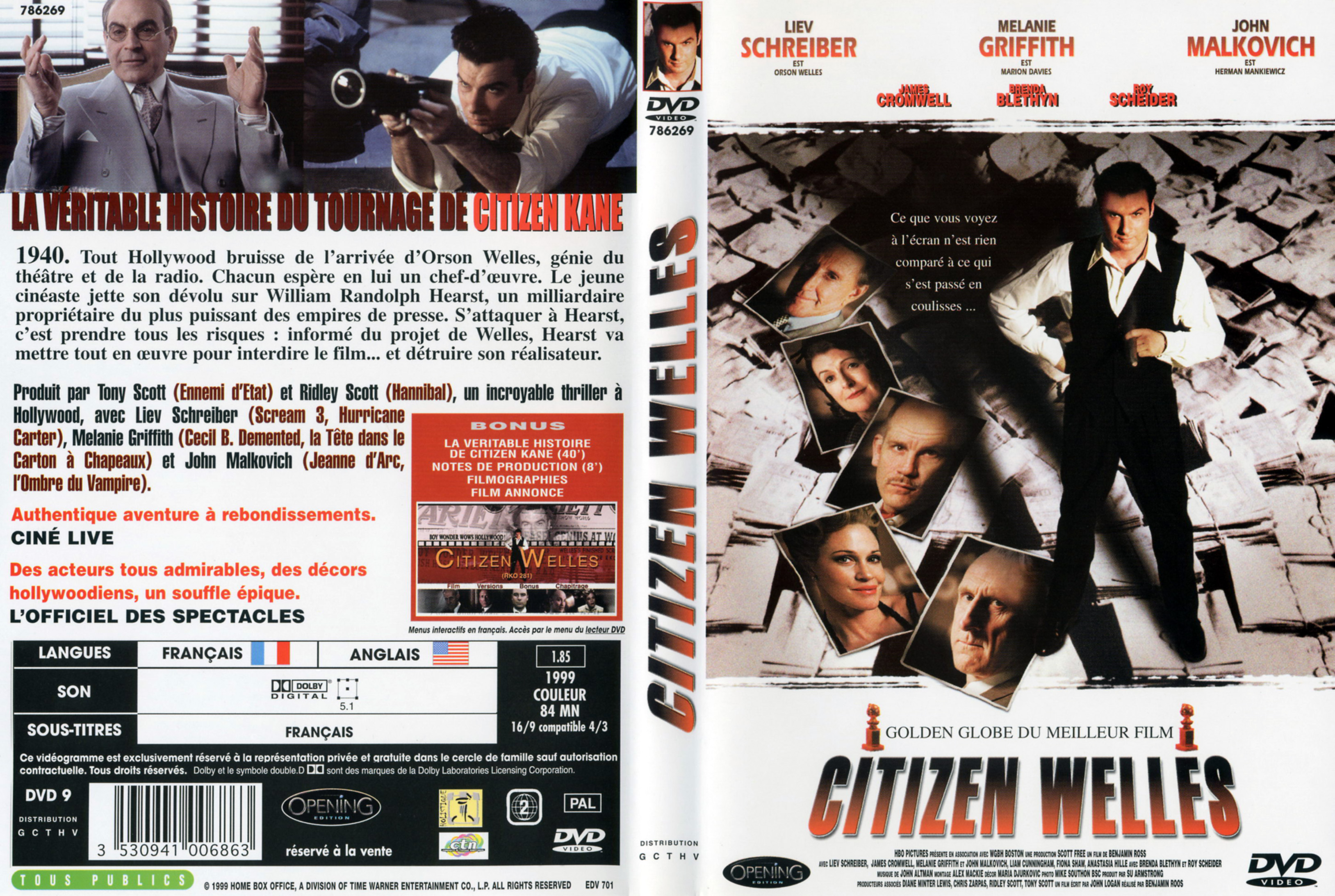 Jaquette DVD Citizen Welles v2