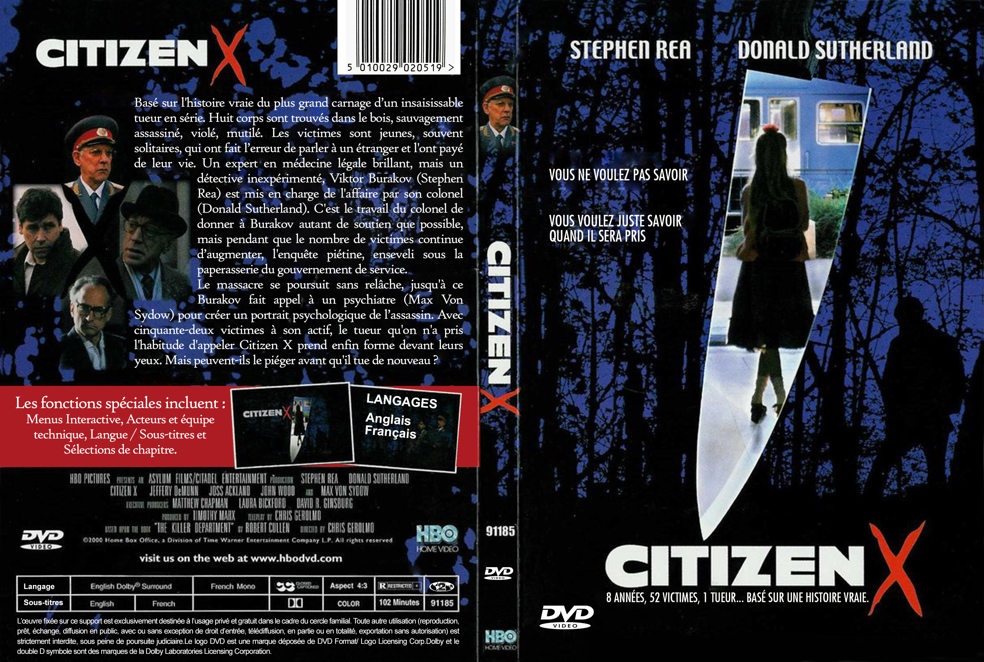 Jaquette DVD Citizen X custom